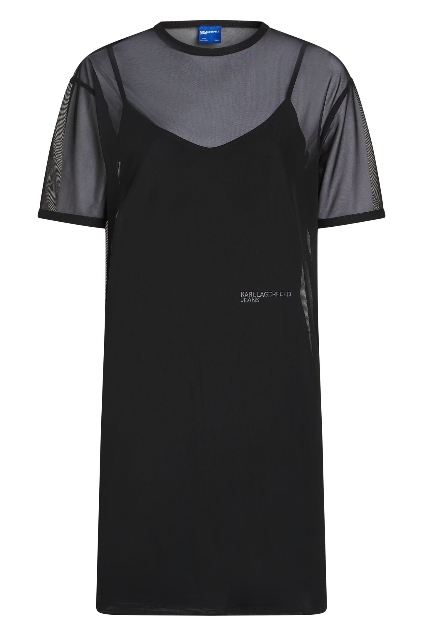 JERSEY X MESH DRESS BLACK 5