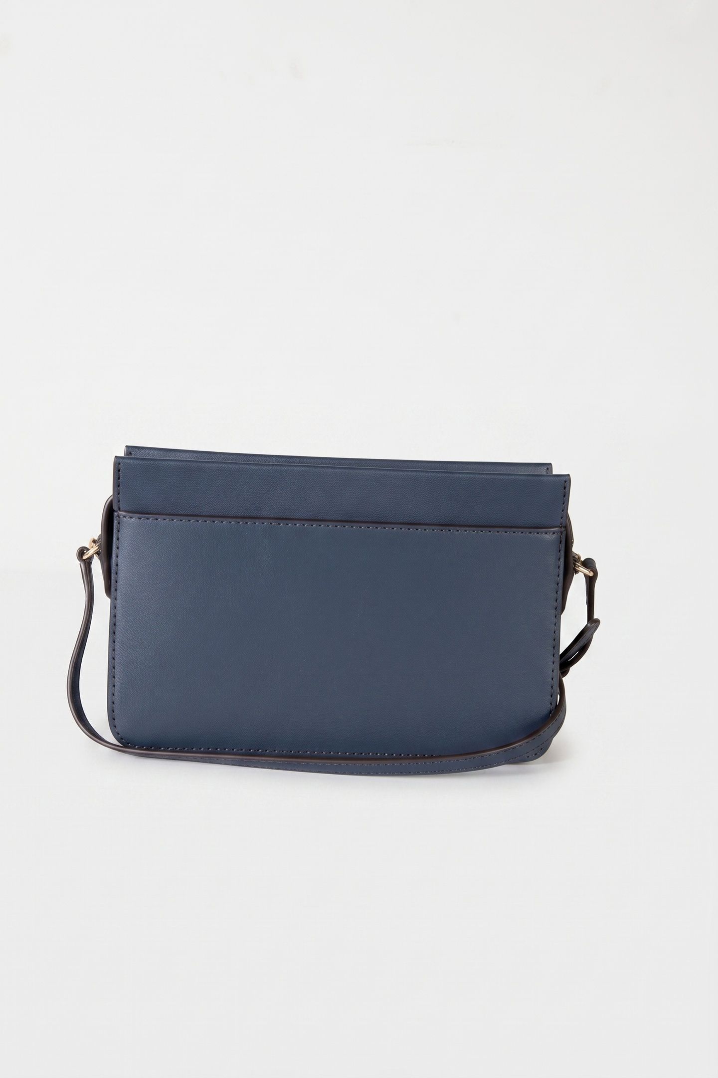 LARGE LEATHER CHAIN SWAG CROSSBODY NAVY 3