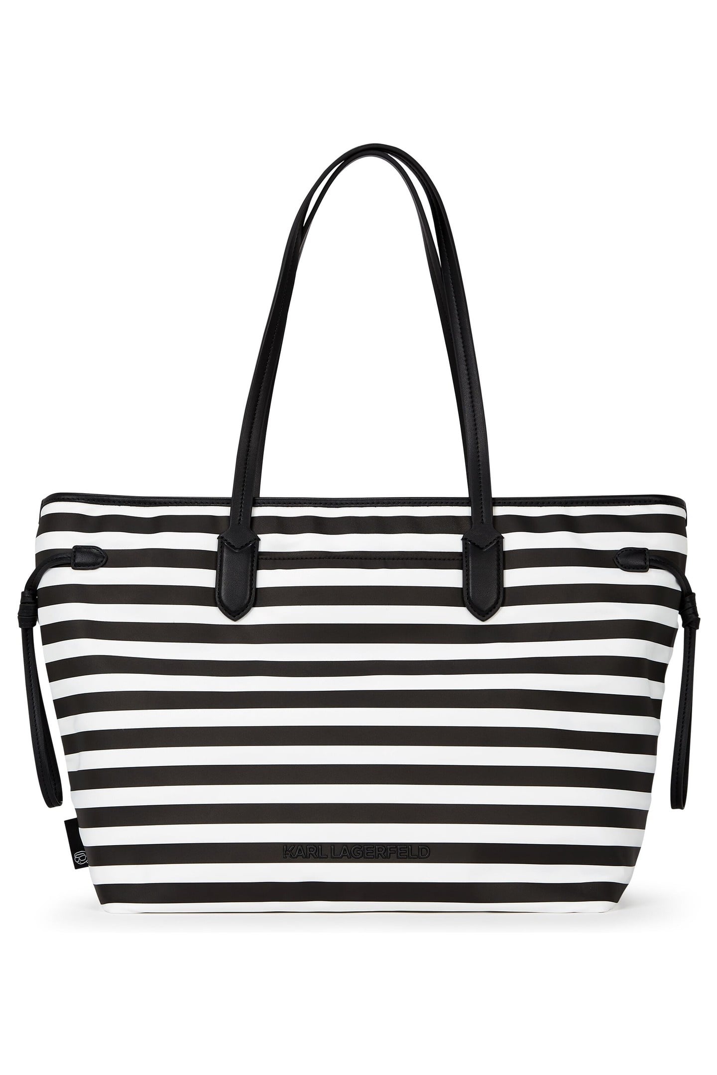 IKON NYLON TOTE SMALL STRIPE BLACK-WHITE 3