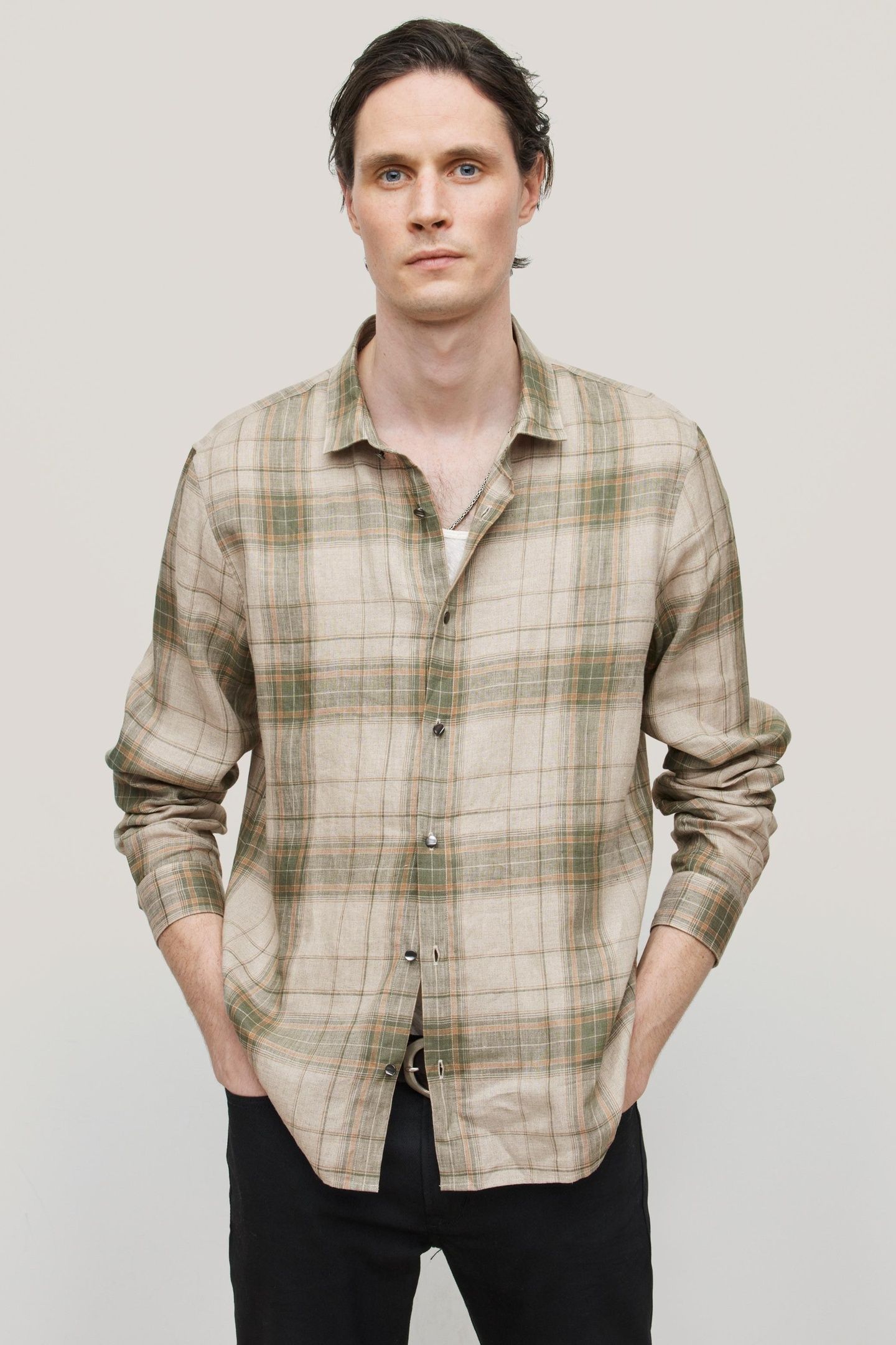 STRAIGHT BOTTOM HEM SHIRT OLIVE LEAF 2