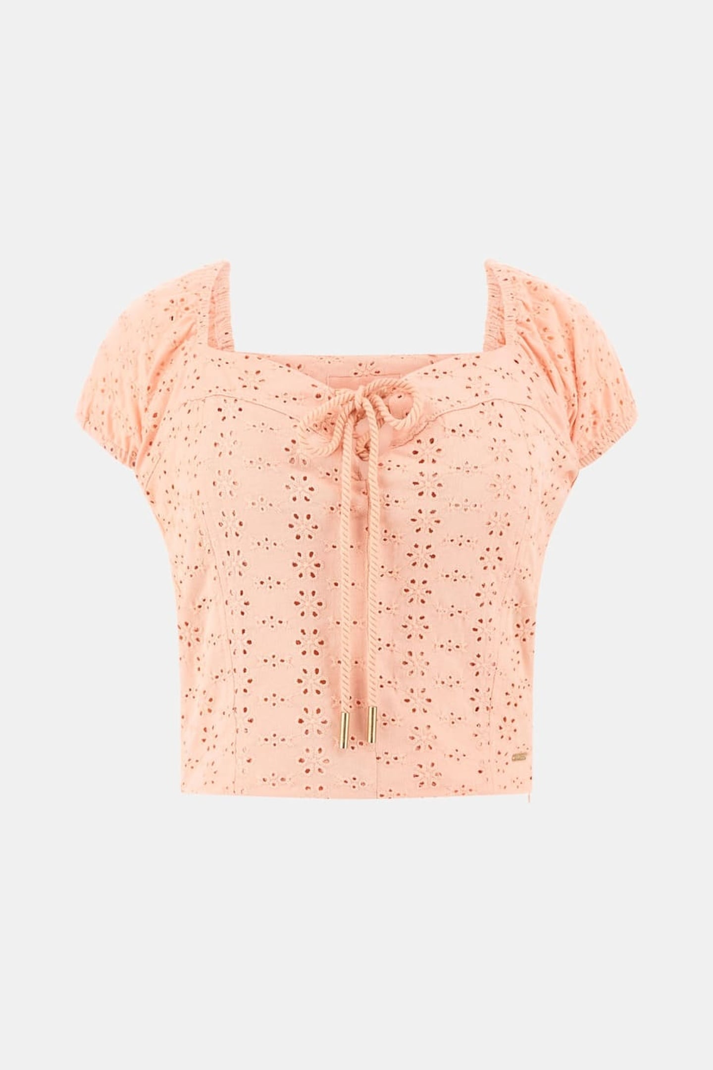 GUESS ECO ELIANE SS PUFFED TOP PEACH CREME MULTI 2