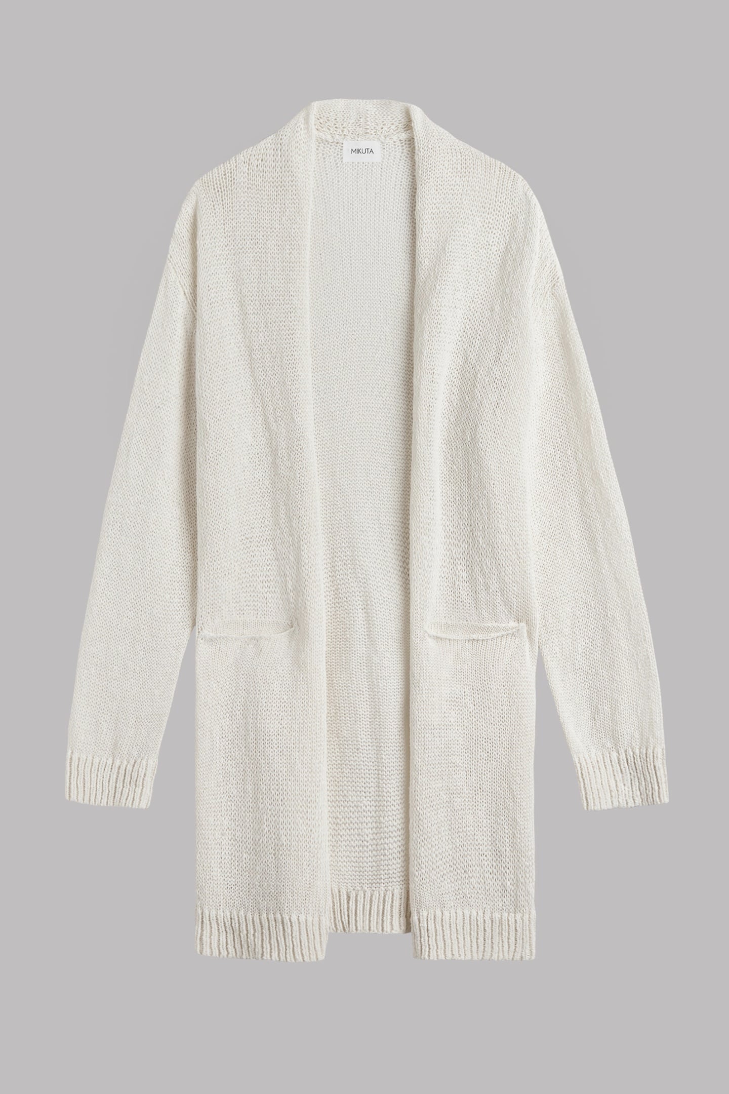 THE ECRU THIN LONG KNITTED CARDIGAN 5
