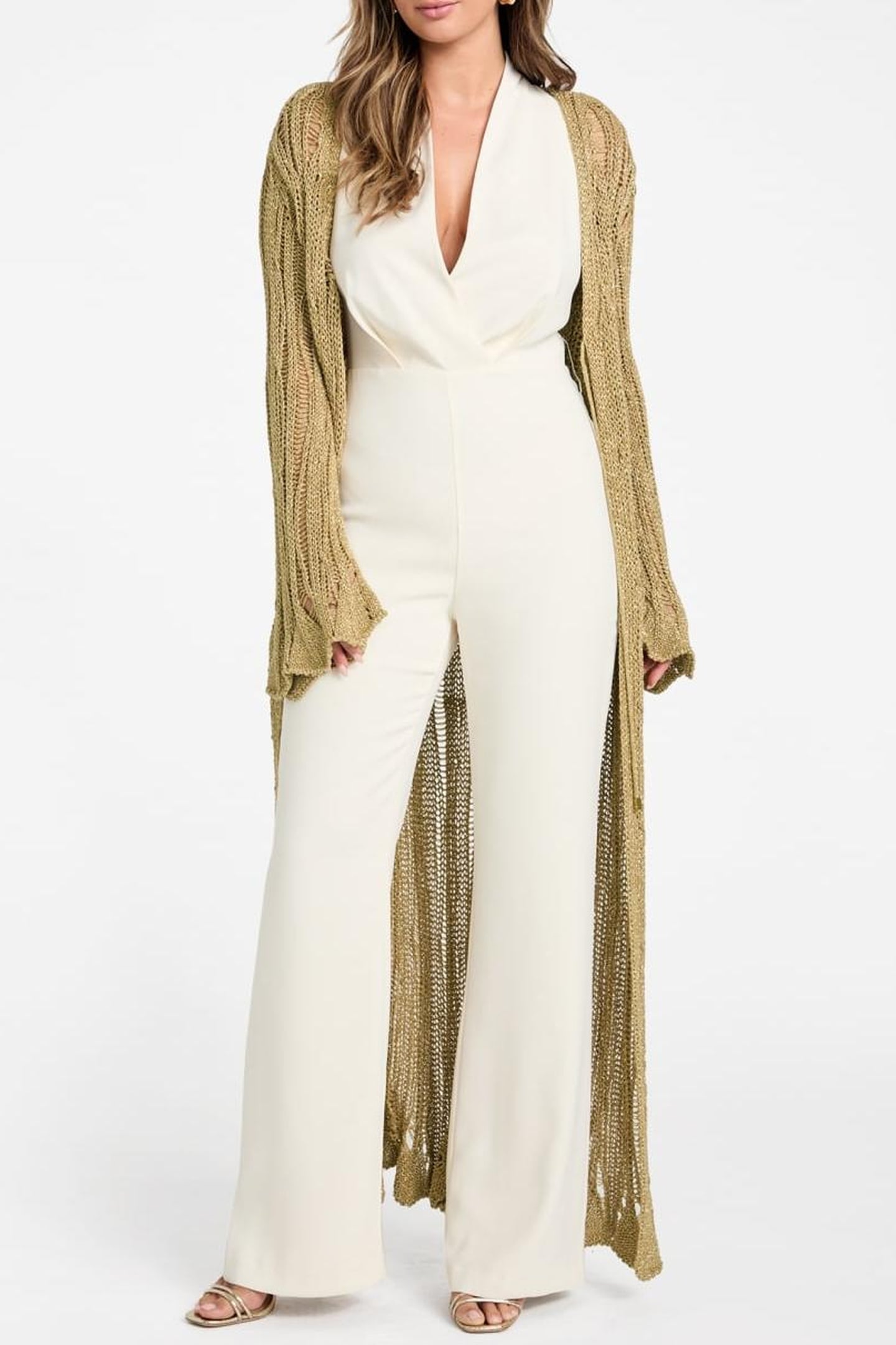 LUCKY LS LONG CARDI ANTIQUE GOLD MULTI 4