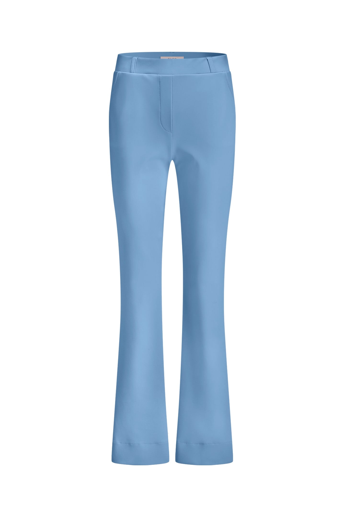 FLAIR LONG BONDED TROUSERS MID BLUE 4