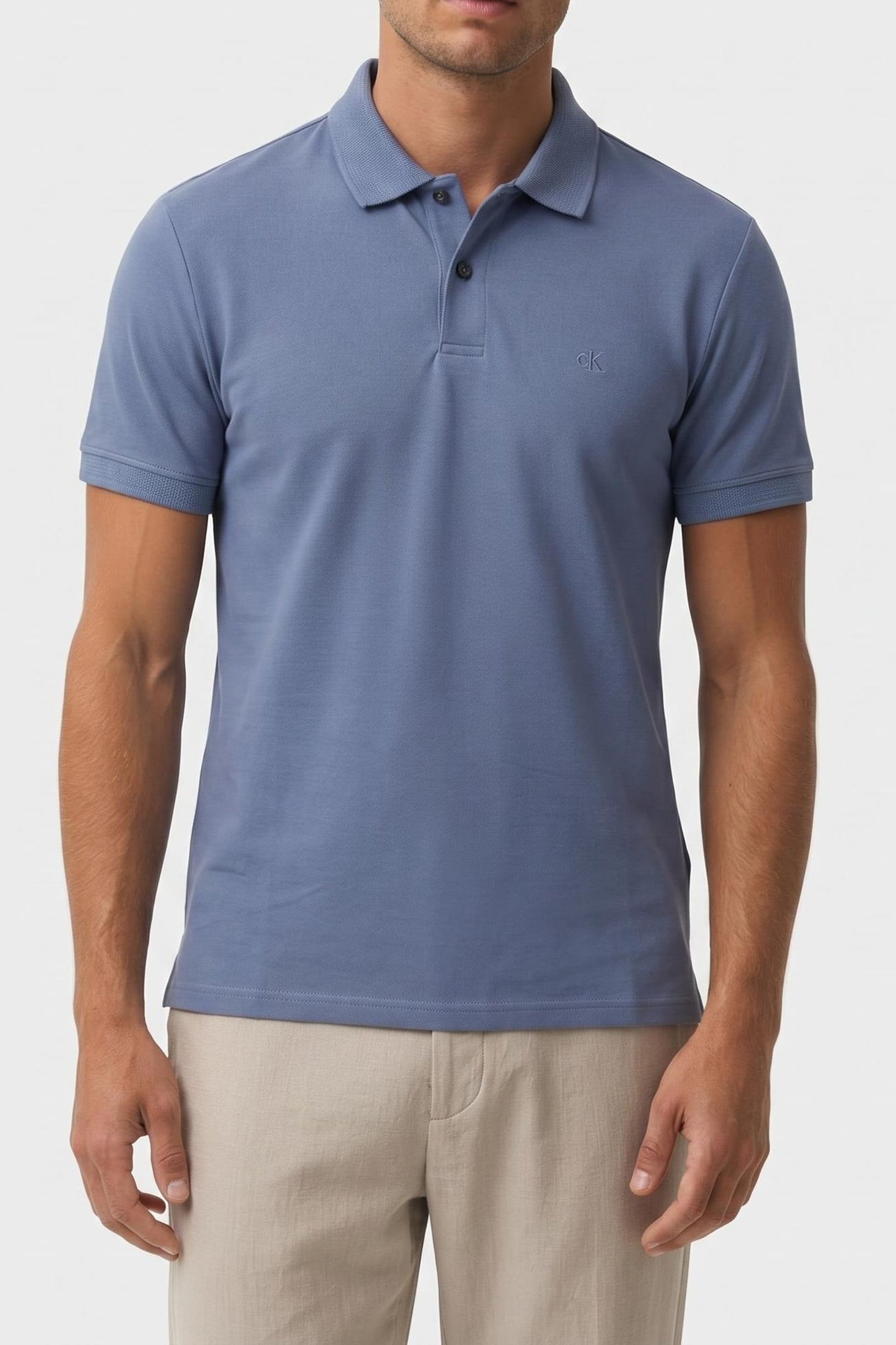SS SLIM REFINED PIQUE POLO DUSTY SAILOR BLUE 1