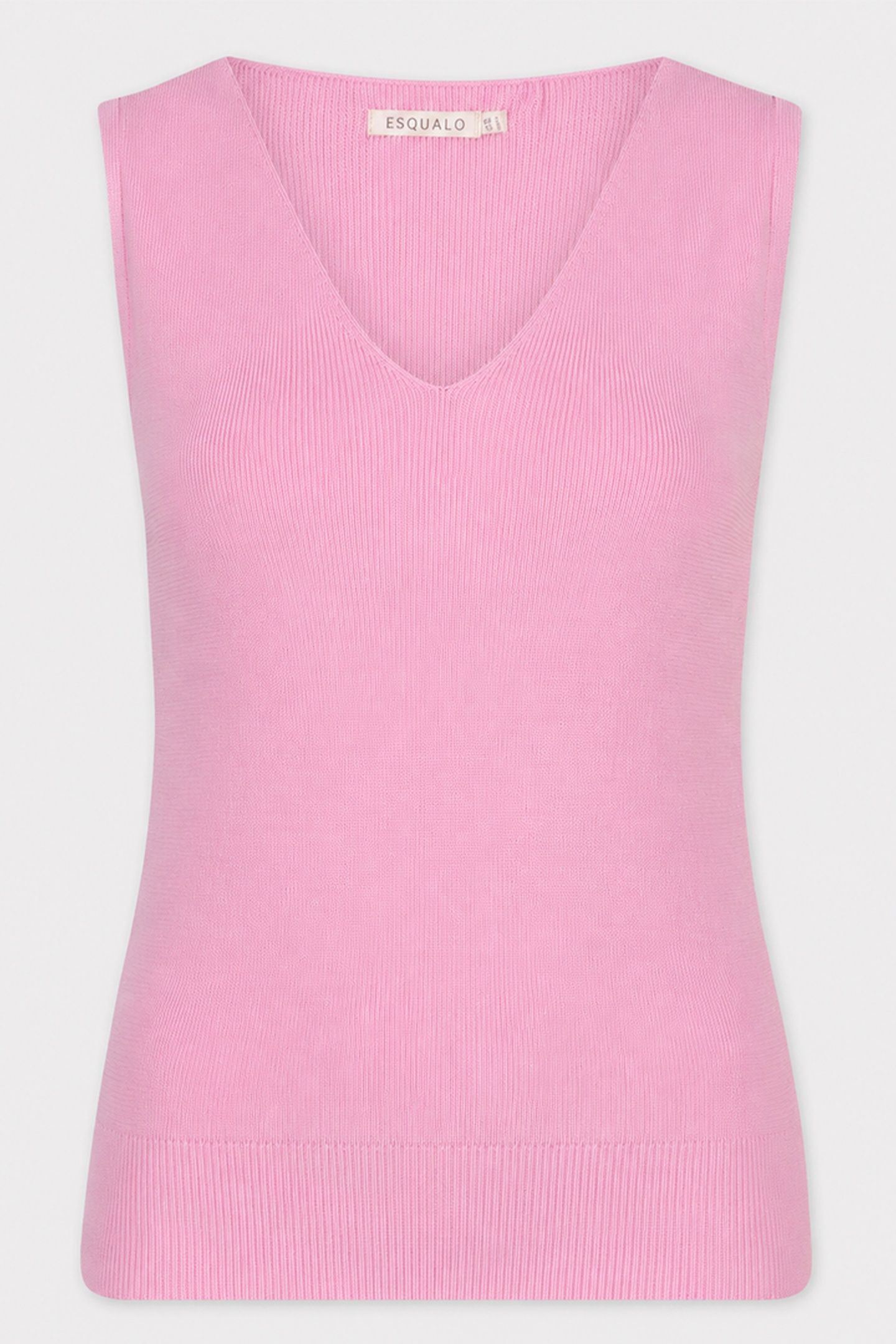 TOP RIB V-NECK PASTEL PINK 1