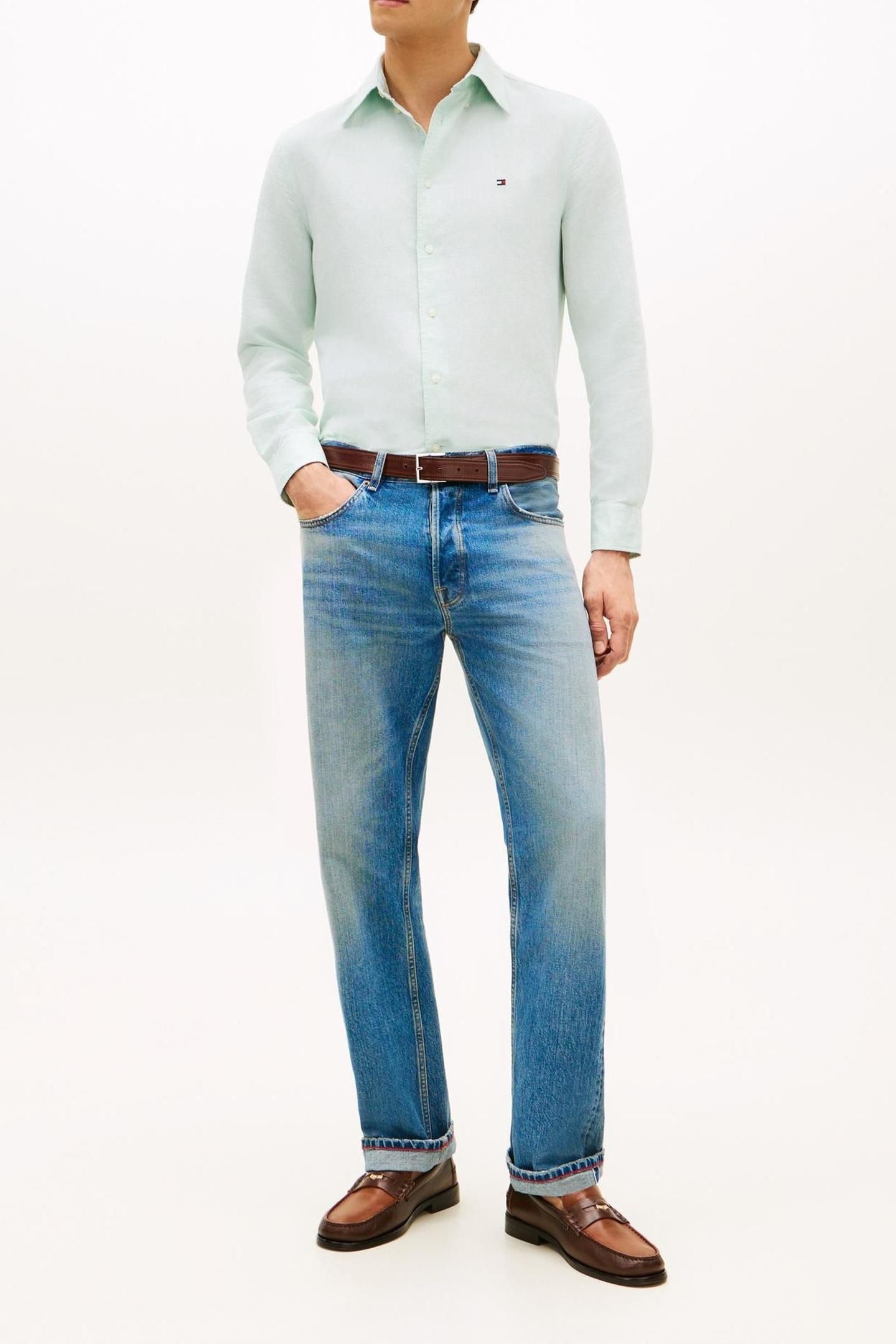 LINEN BLEND DOBBY RF SHIRT CRUSHED MINT 2