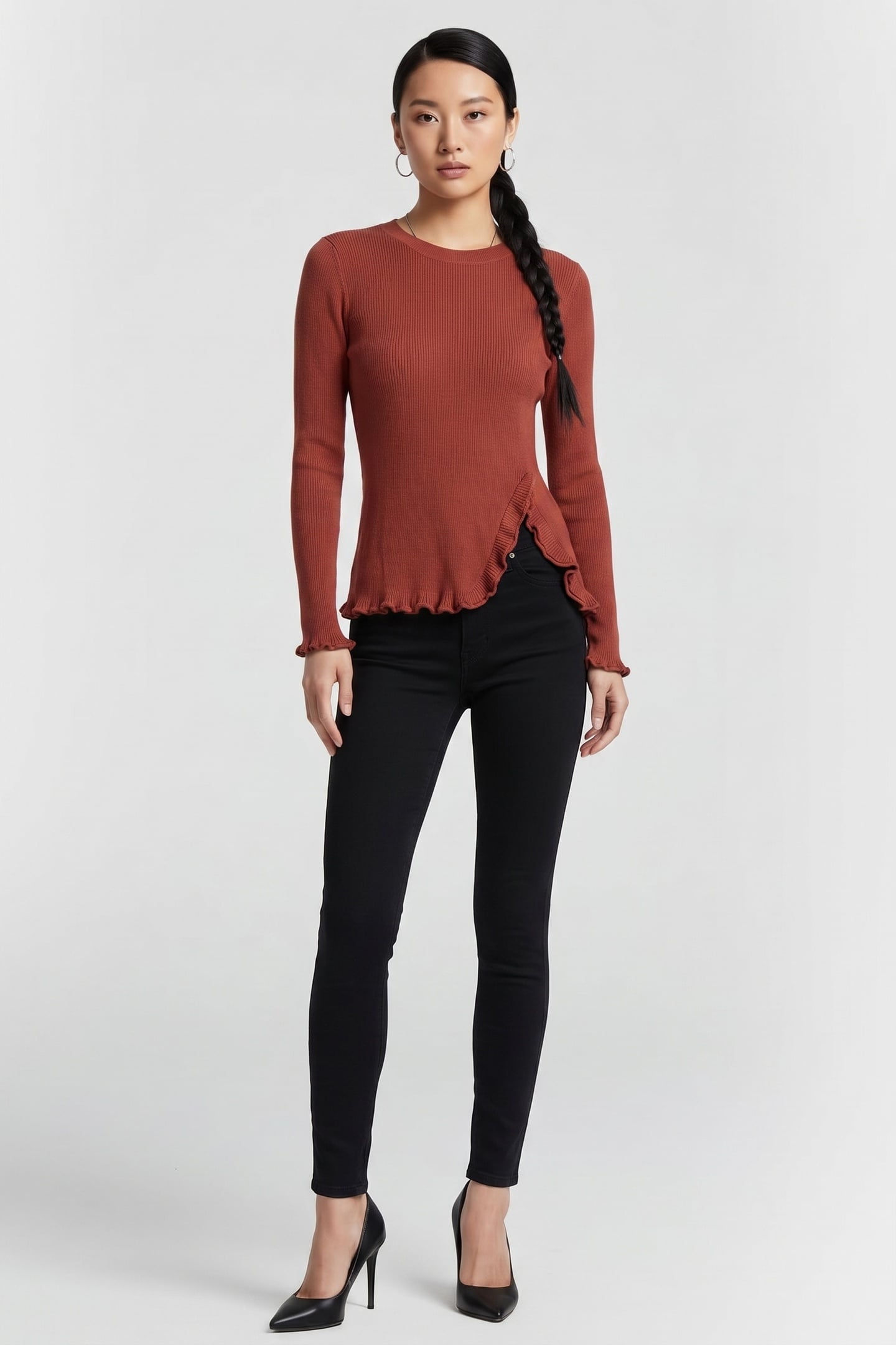 LANG KNIT TOP RED 1