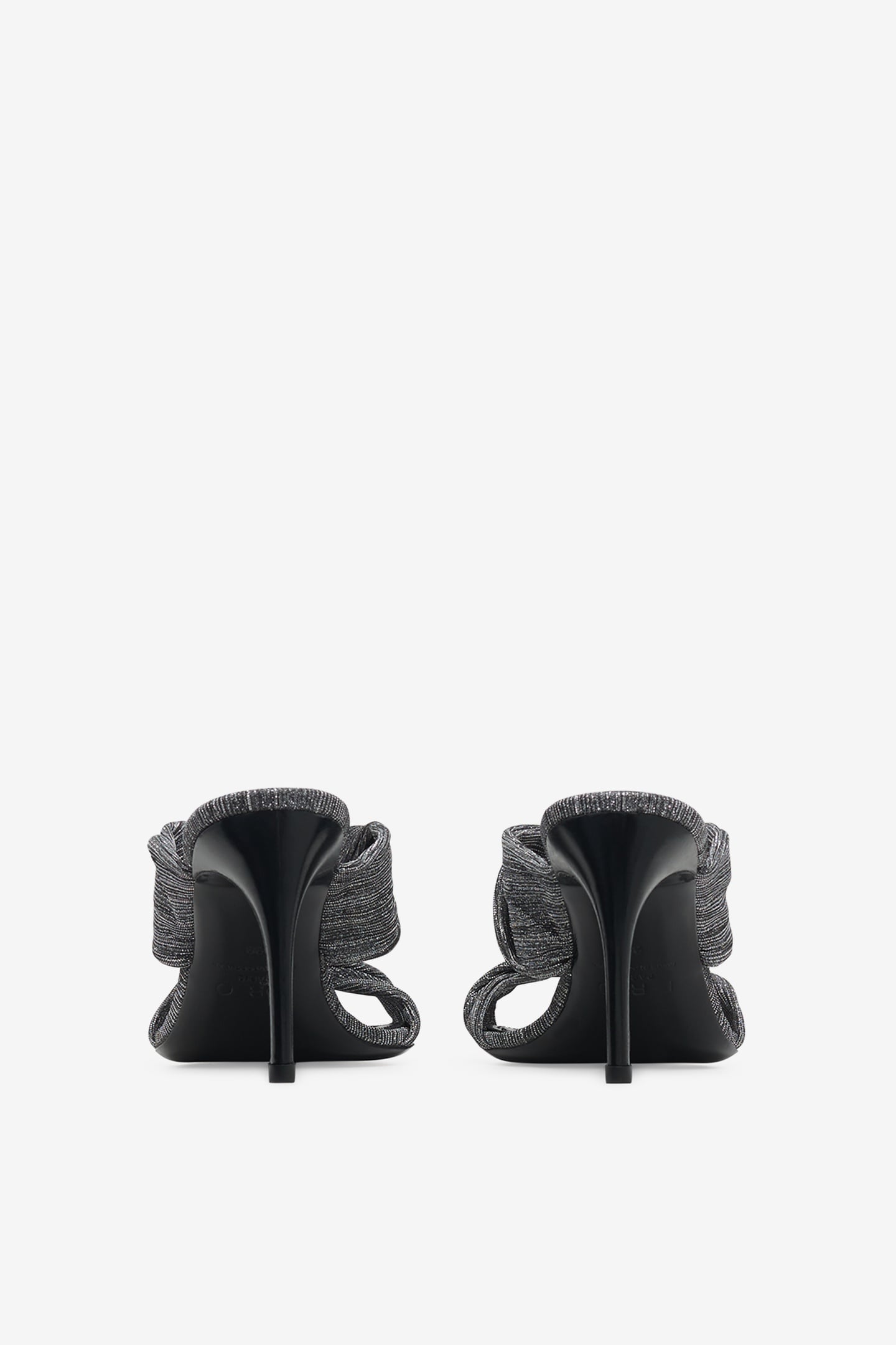 TWISTY GLITTER MULES SILVER/BLACK 9