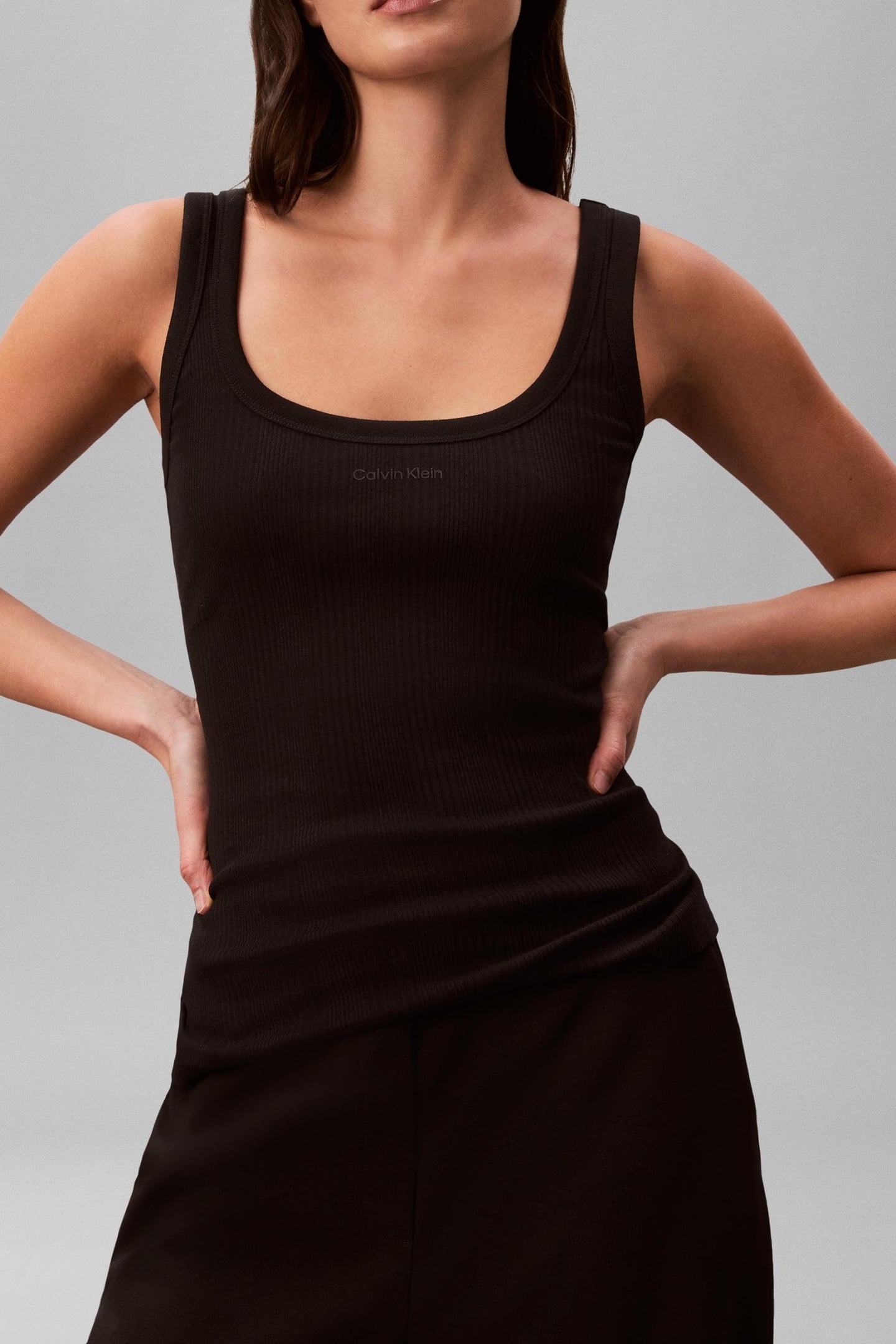 SL VARIGATED RIB TANK TOP BLACK 1
