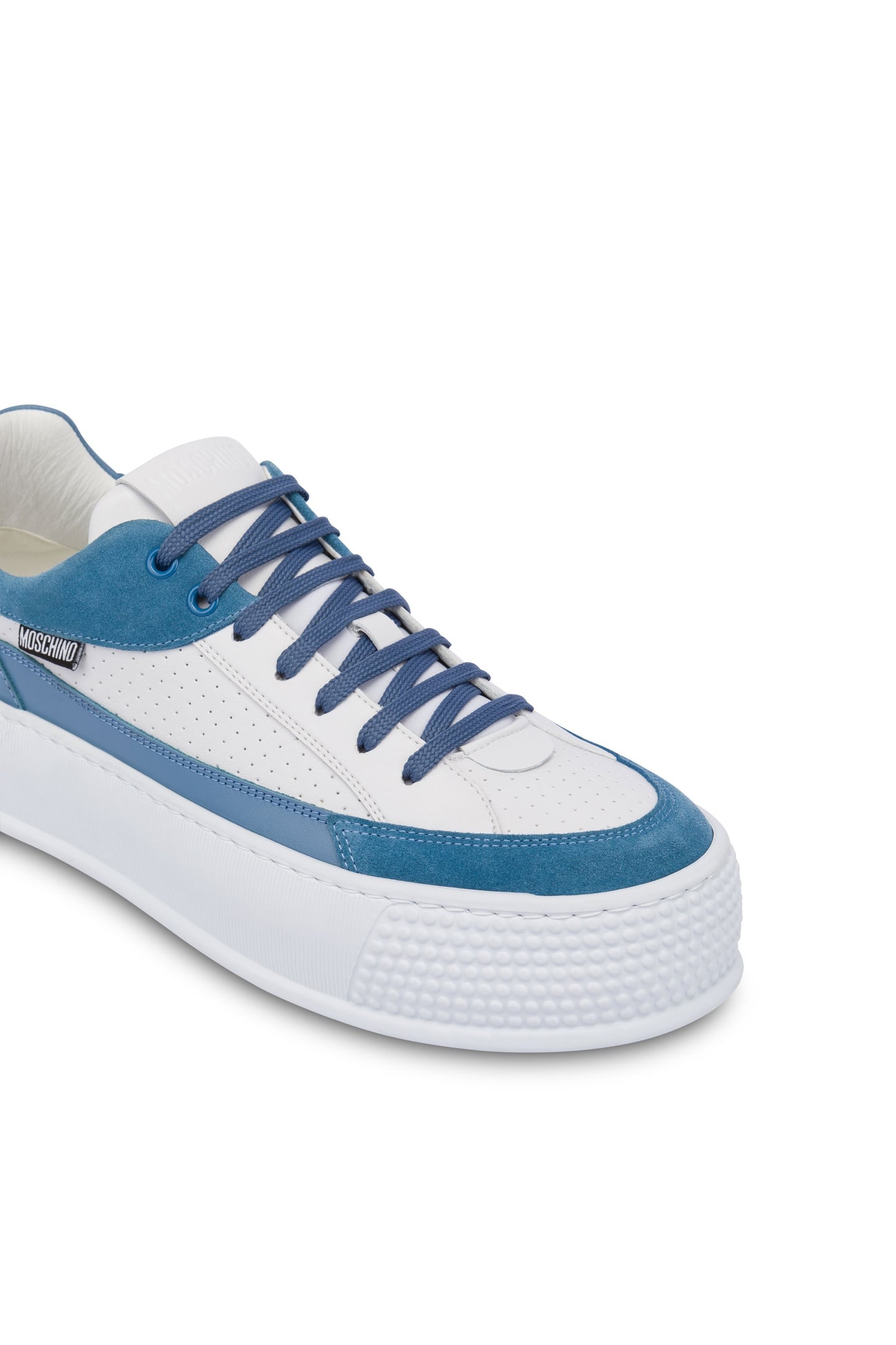 BUMPS & STRIPES CALFSKIN AND SPLIT LEATHER SNEAKERS WHITE 3