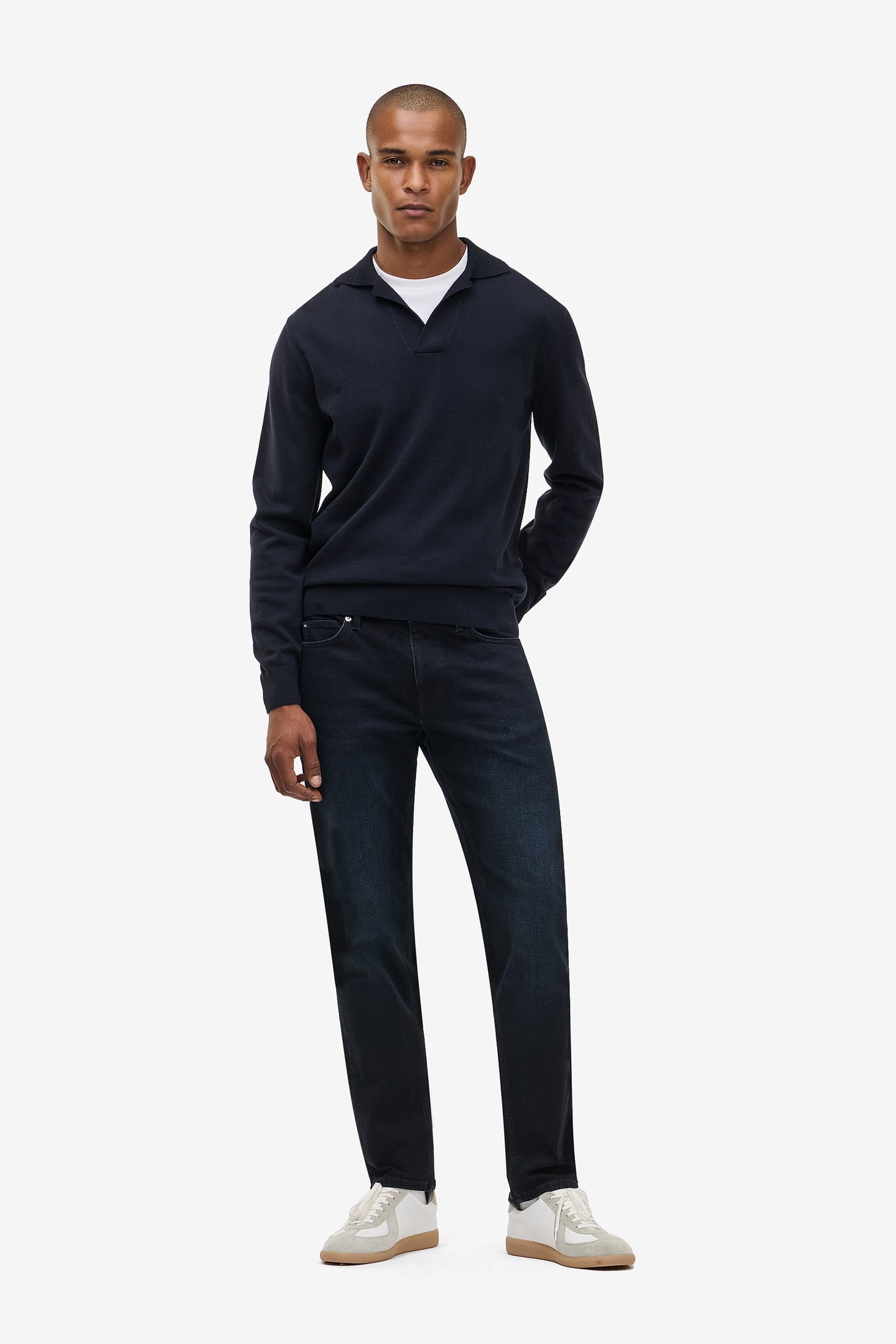 YAMANE MIDWEIGHT COTTON STRETCH DARK BLUE BLACK 2