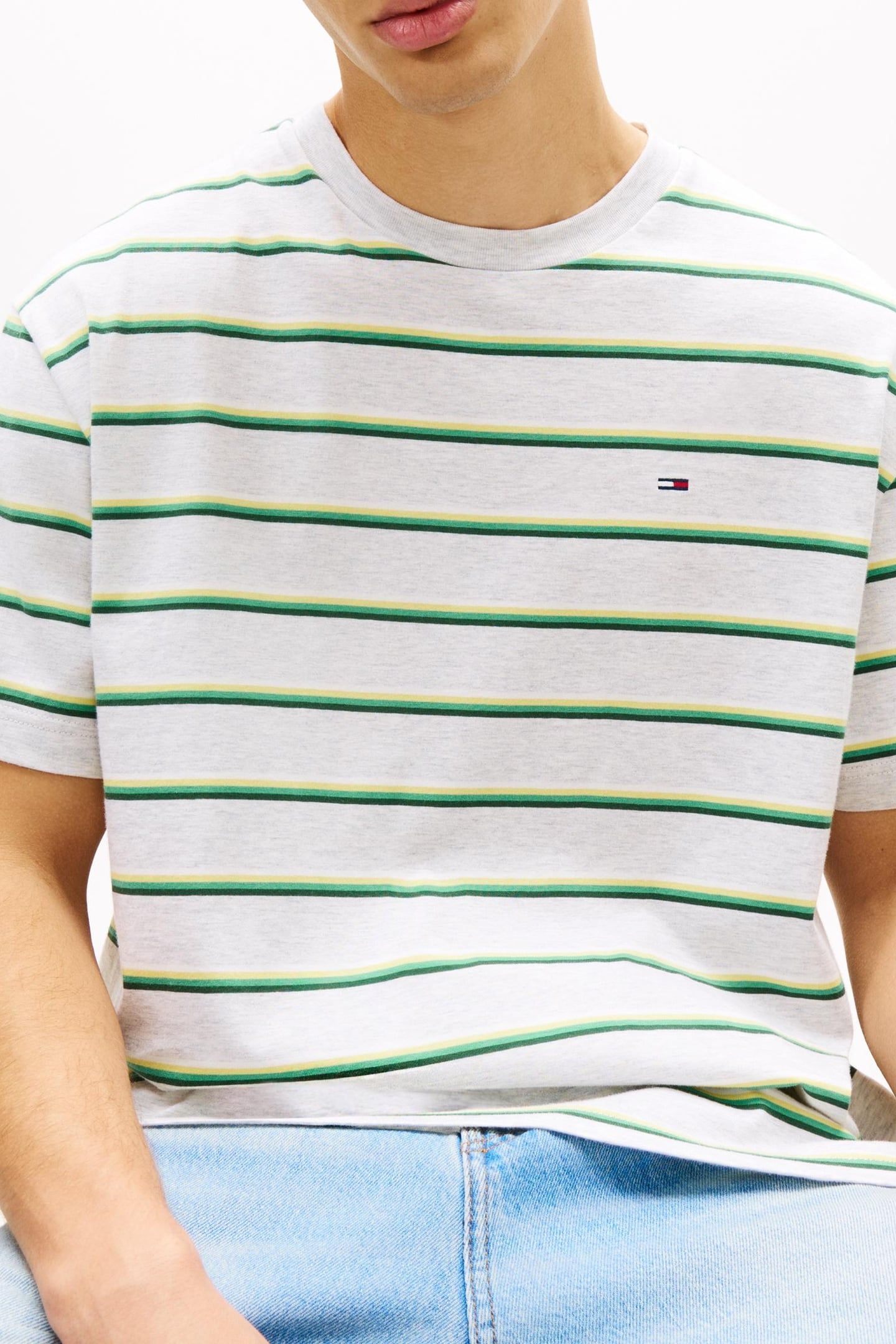 TJM RELAXED STRIPE SS TEE ICE GREY HEATHER STRIPE 5