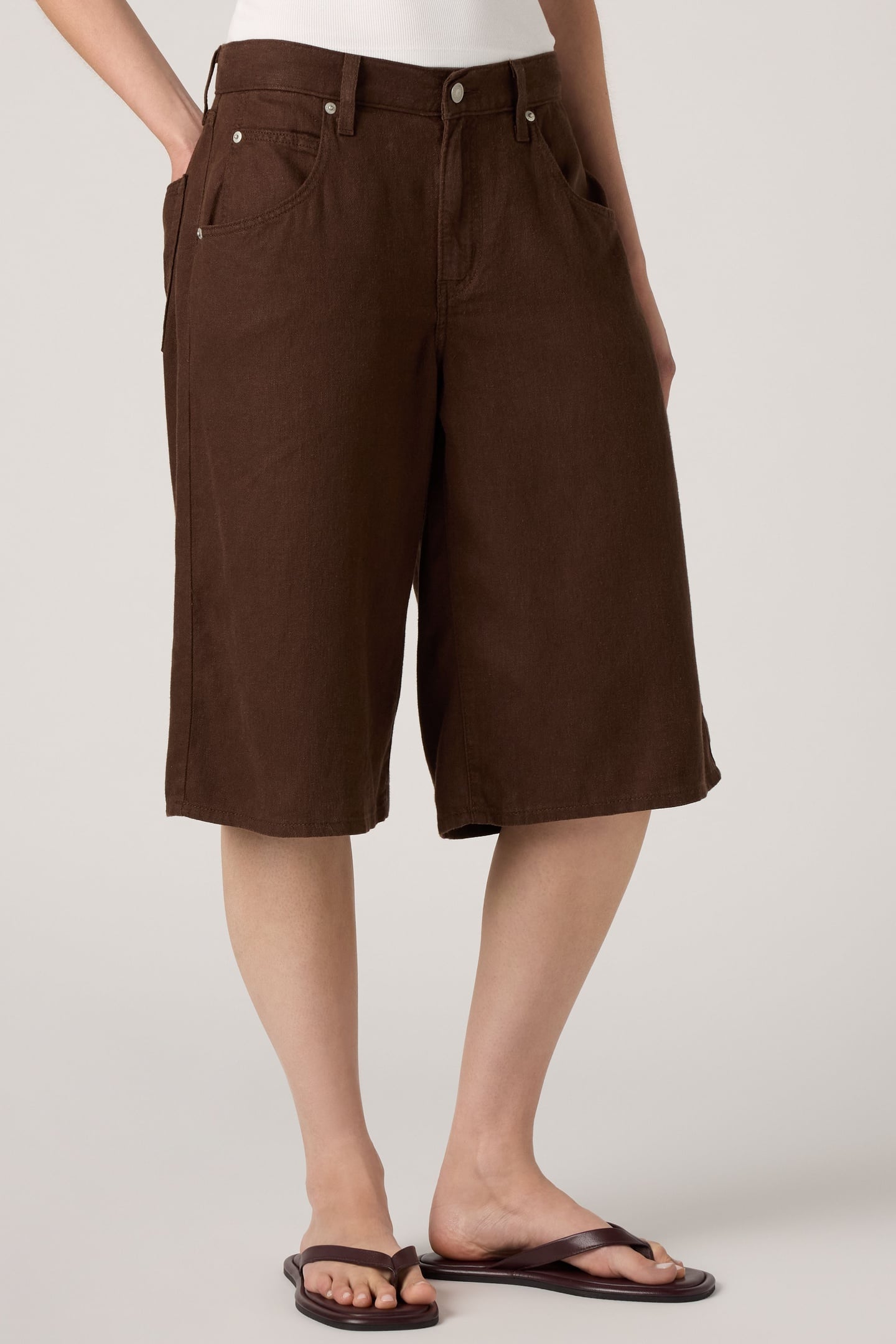 SUPER BAGGY LONG LINEN SHORTS 3