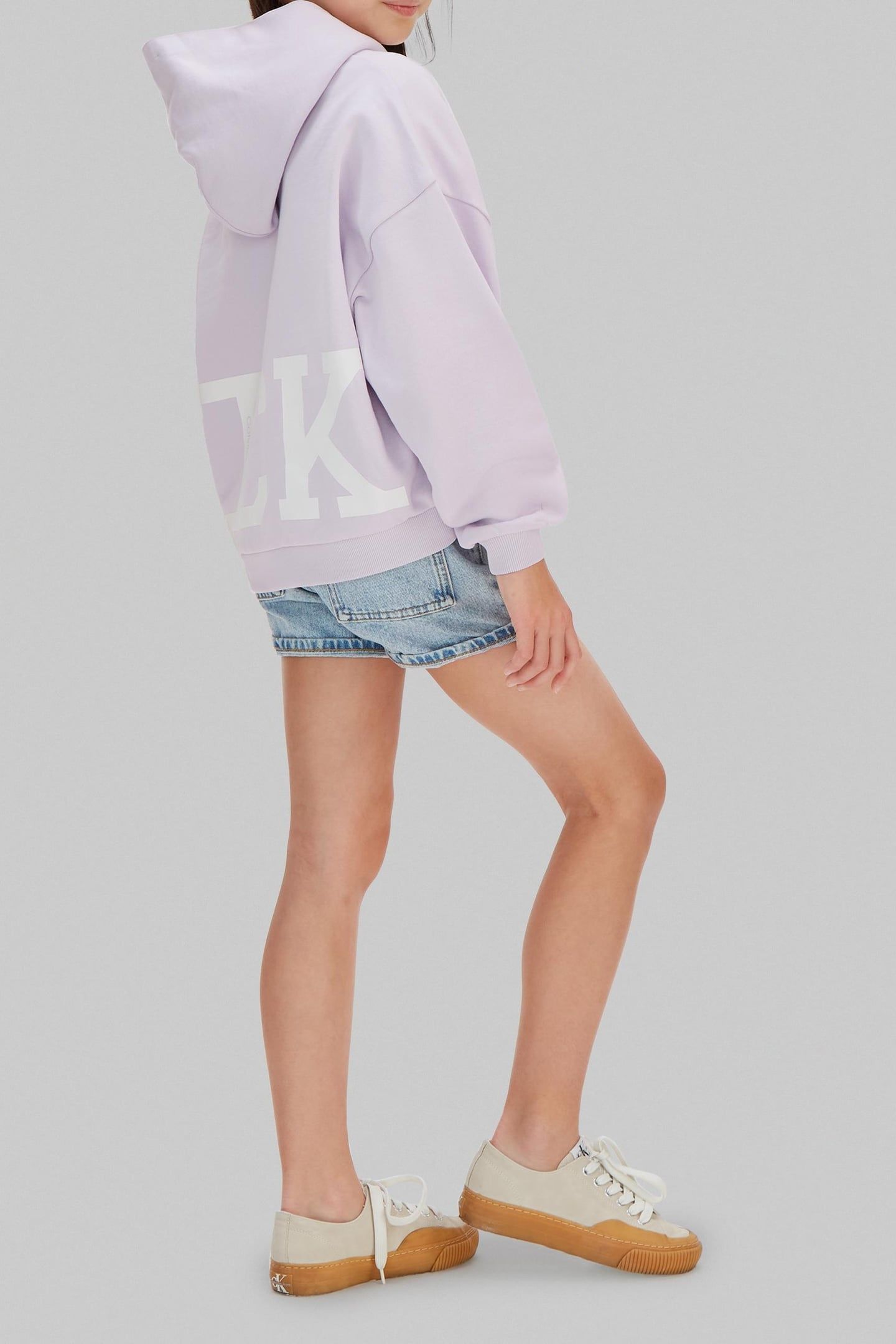 GIRLS CK HOODED SWEATSHIRT ISLAND LILAC 3