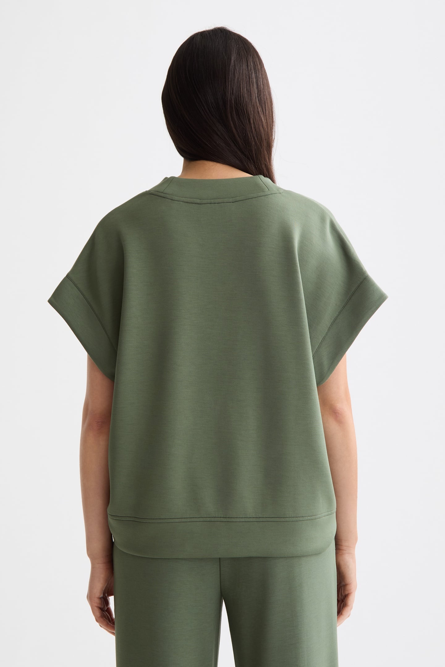 V-NECK SLEEVELESS MODAL SWEATSHIRT THYME 3