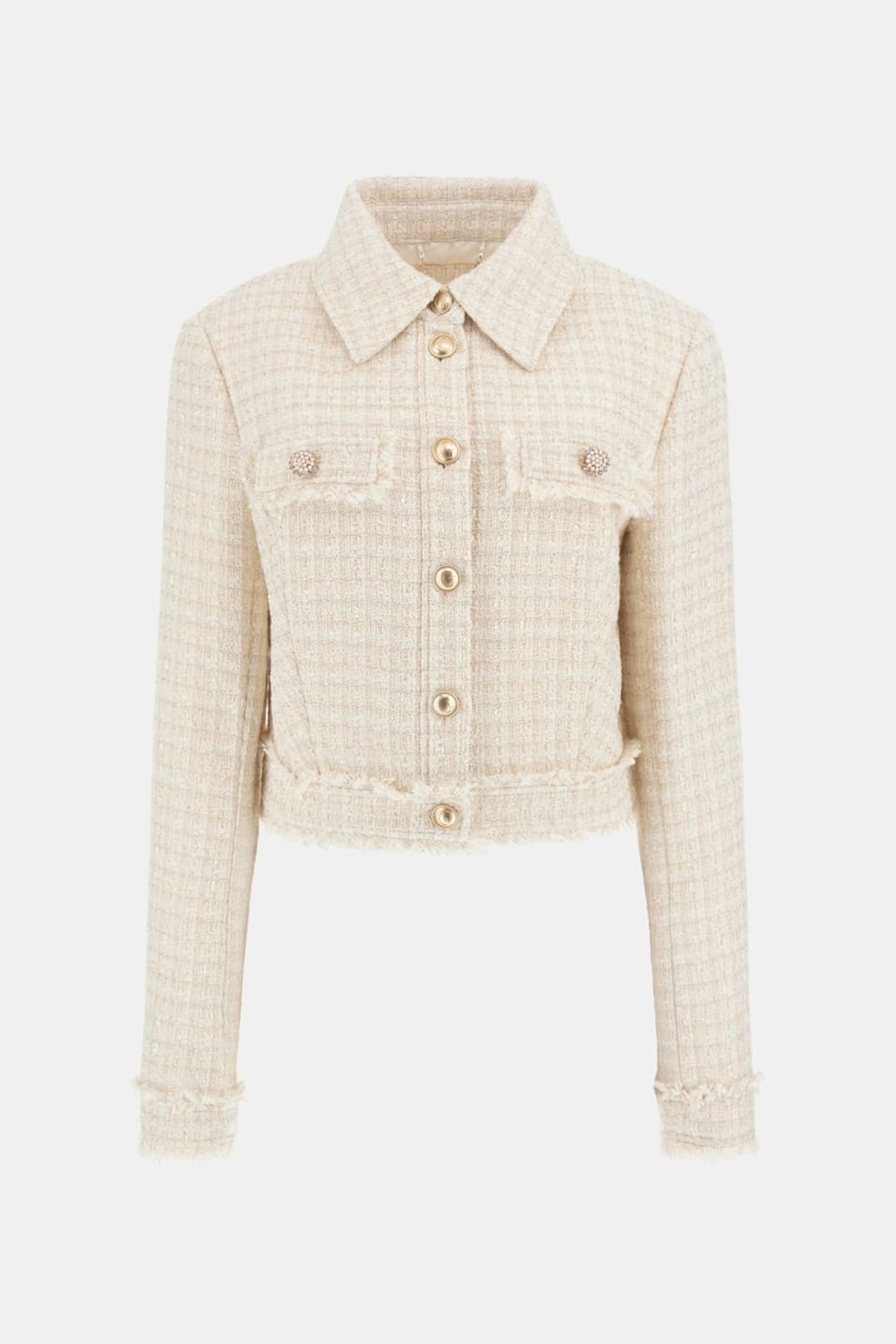 GUESS ECO DAPHNEE CROPPED JACK CREAM TWEED COMBO 1