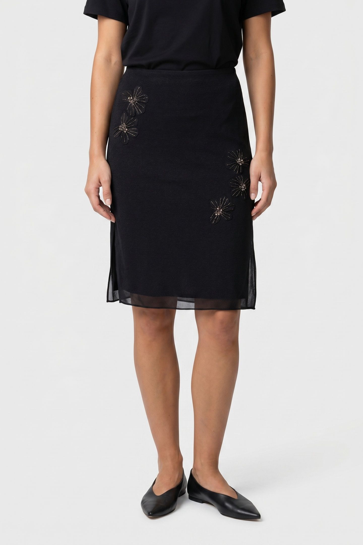 CAULINE MIDI SKIRT BLACK 1