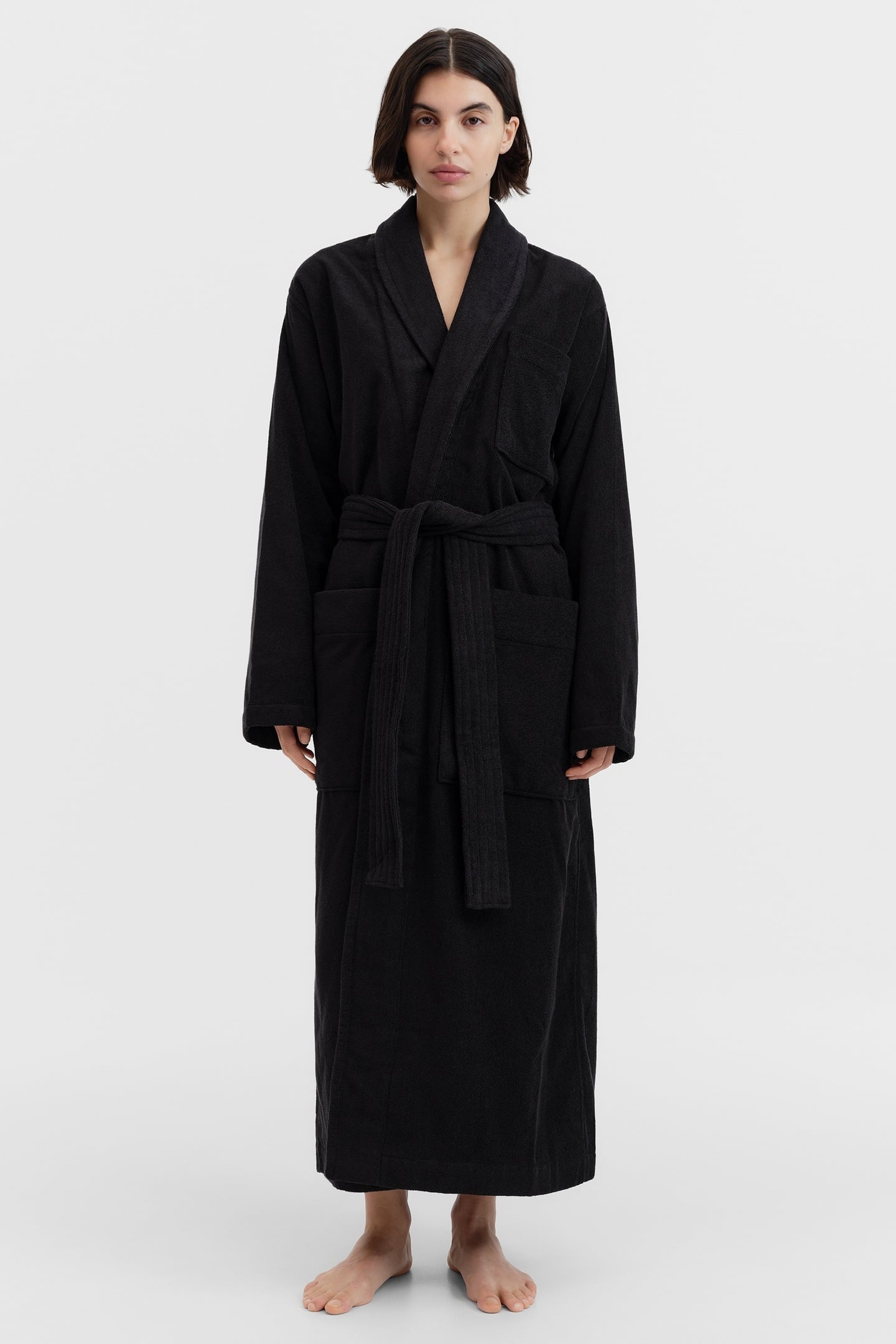 UNISEX CLASSIC BATHROBE BLACK 3