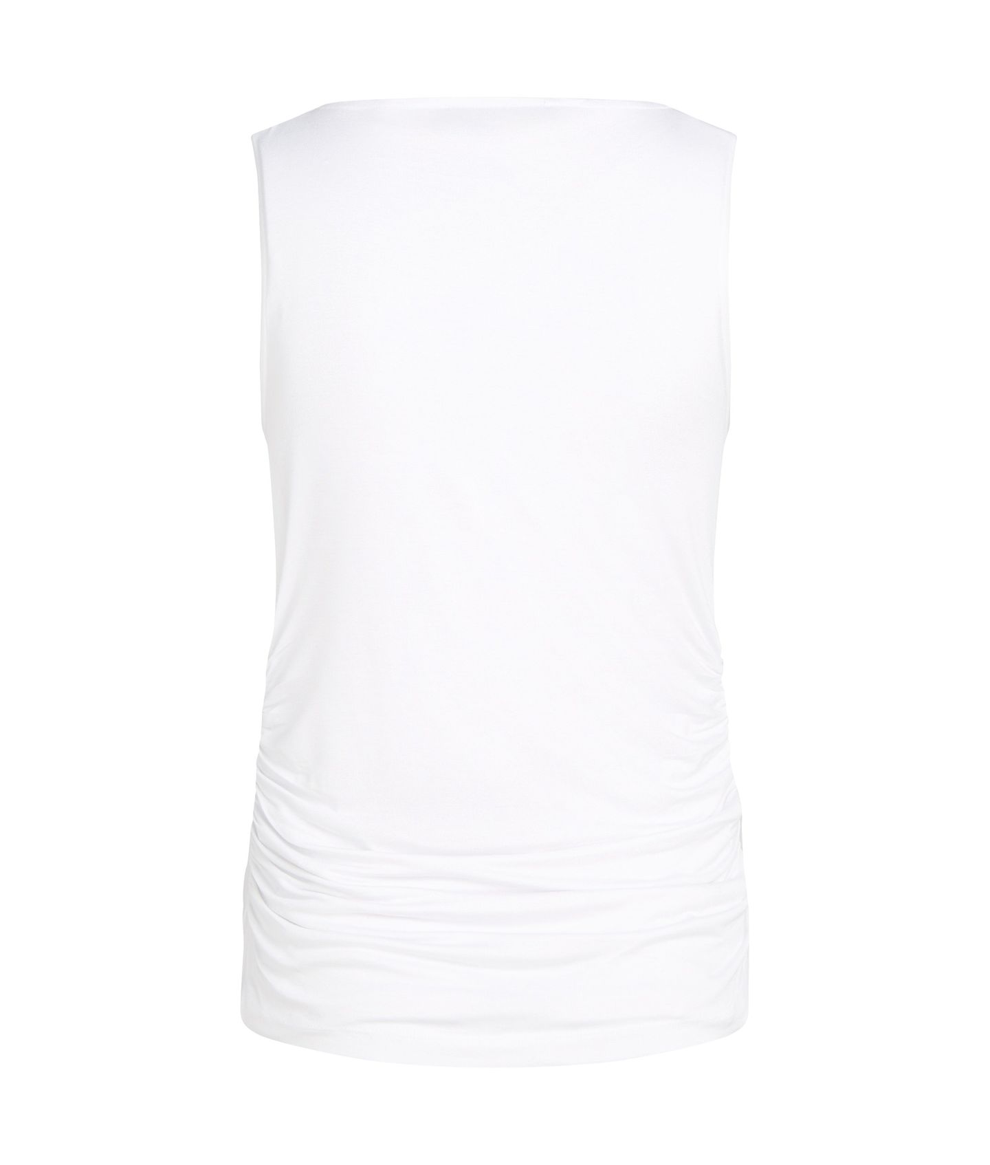BOAT NECK RUCHED DETAIL TOP WHITE 2