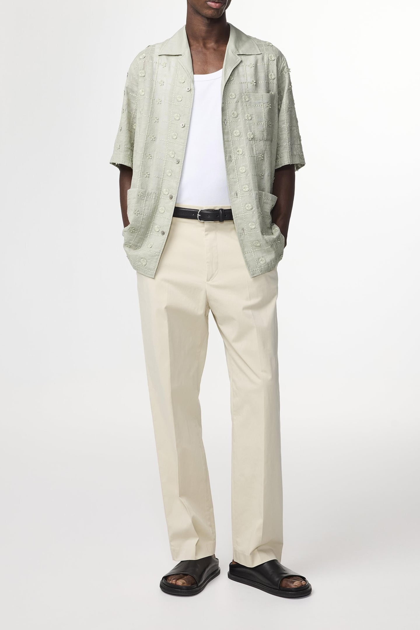 BEN SS SHIRT 5026 SHORT SLEEVE SAGE GREEN 2