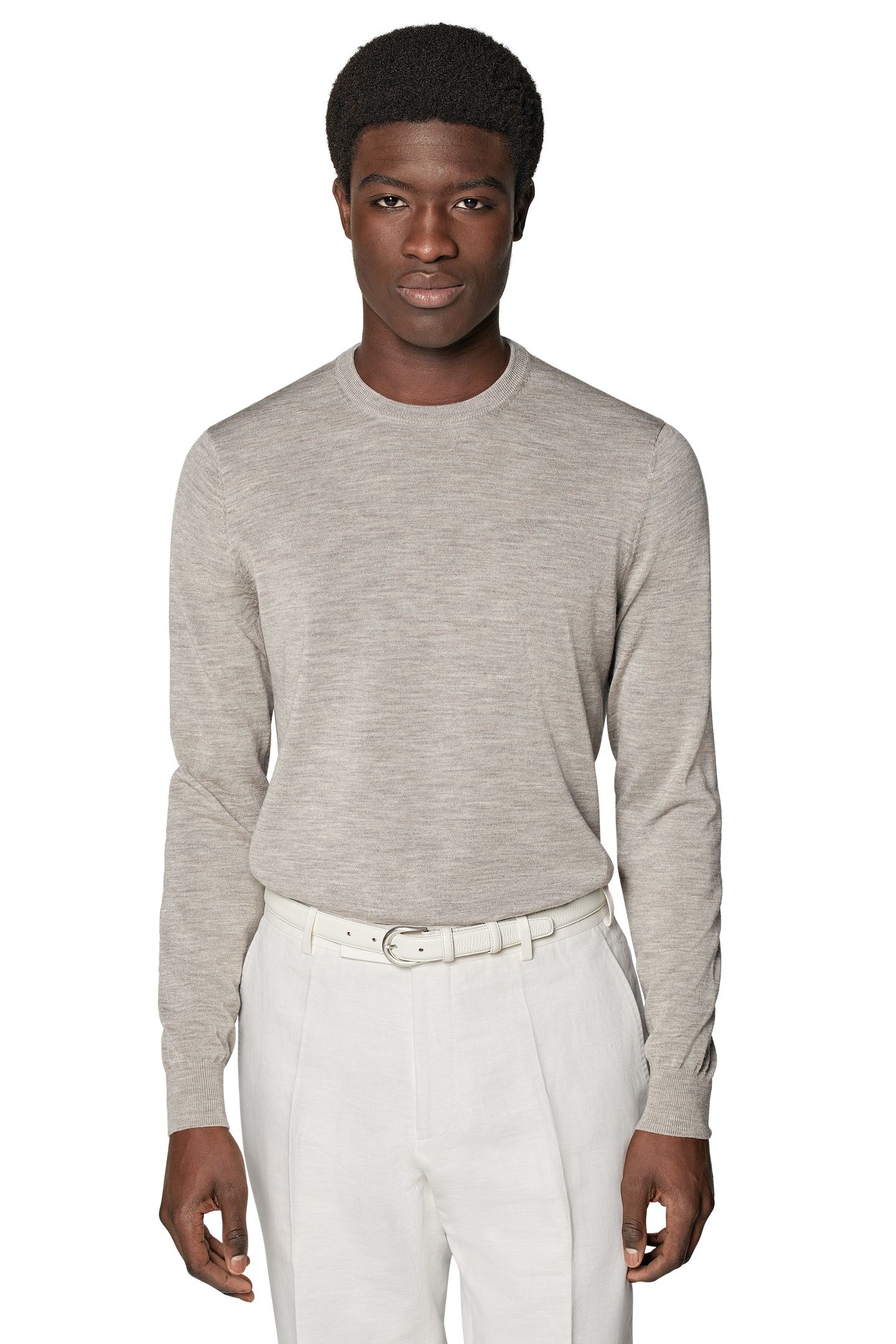 LS CREW MERINO CREW AND V NECK TAUPE 2