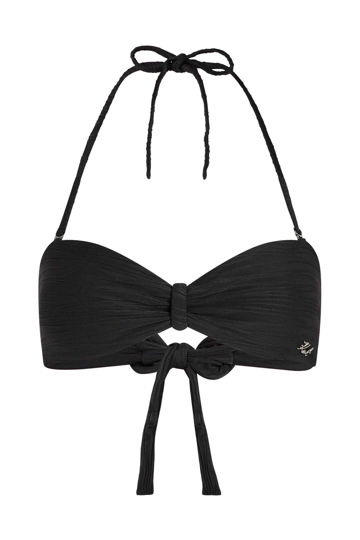 KARL RIB BANDEAU TOP BLACK 6