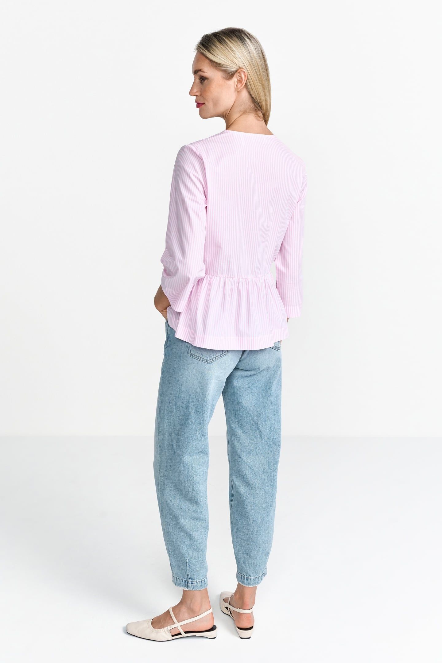 STRIPED BLOUSE WITH BOW SPRING BLUSH 3