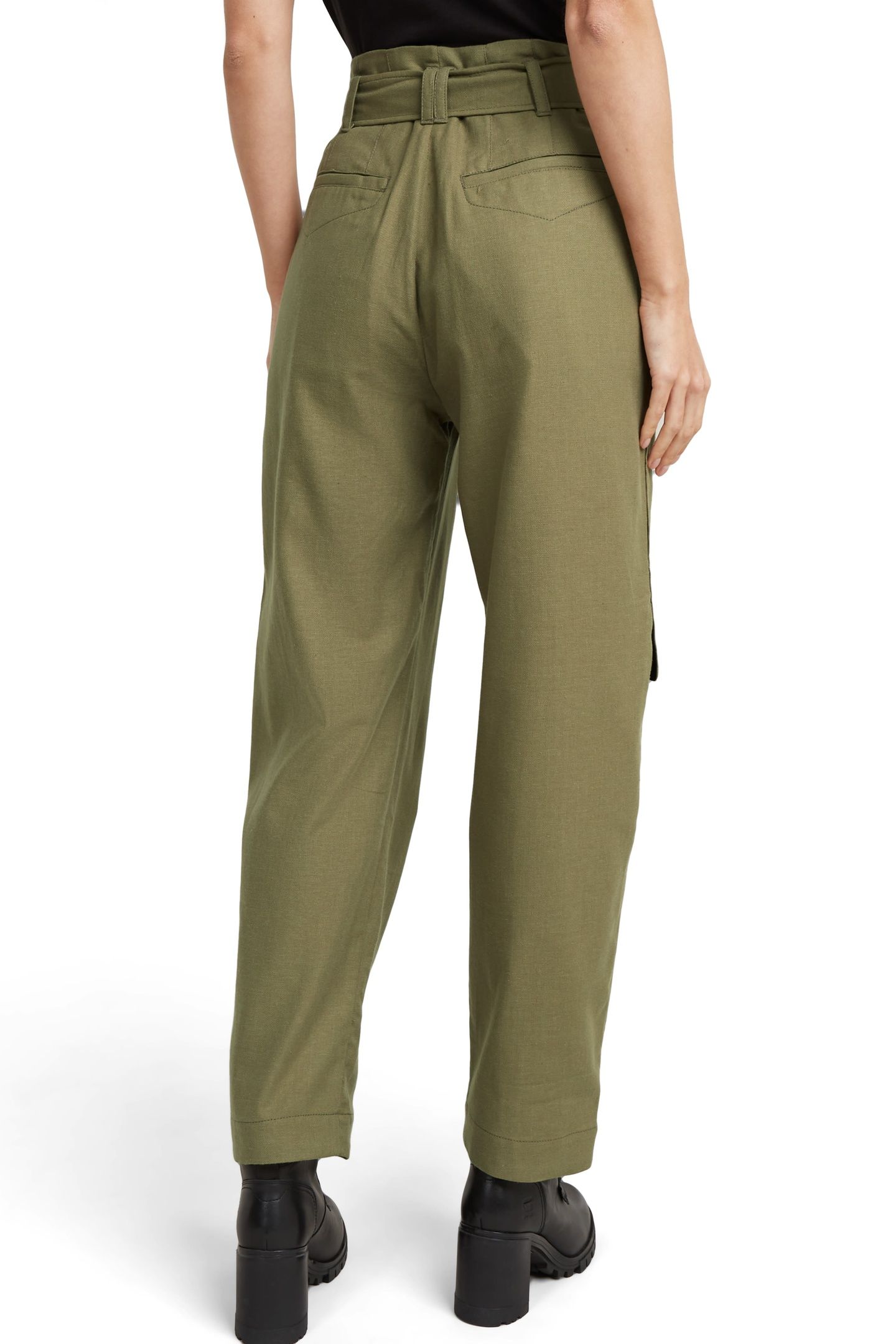 HIGH PAPERBAG PANT SMOKE OLIVE 3