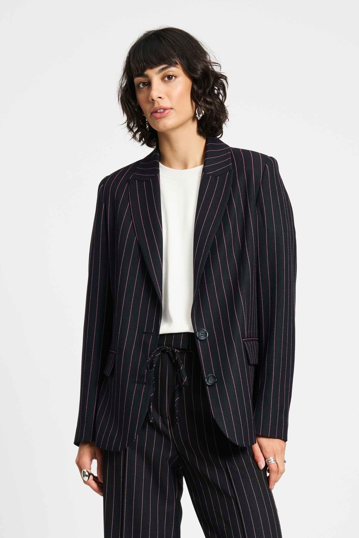 BLAZER - NOIR STRIPED 1