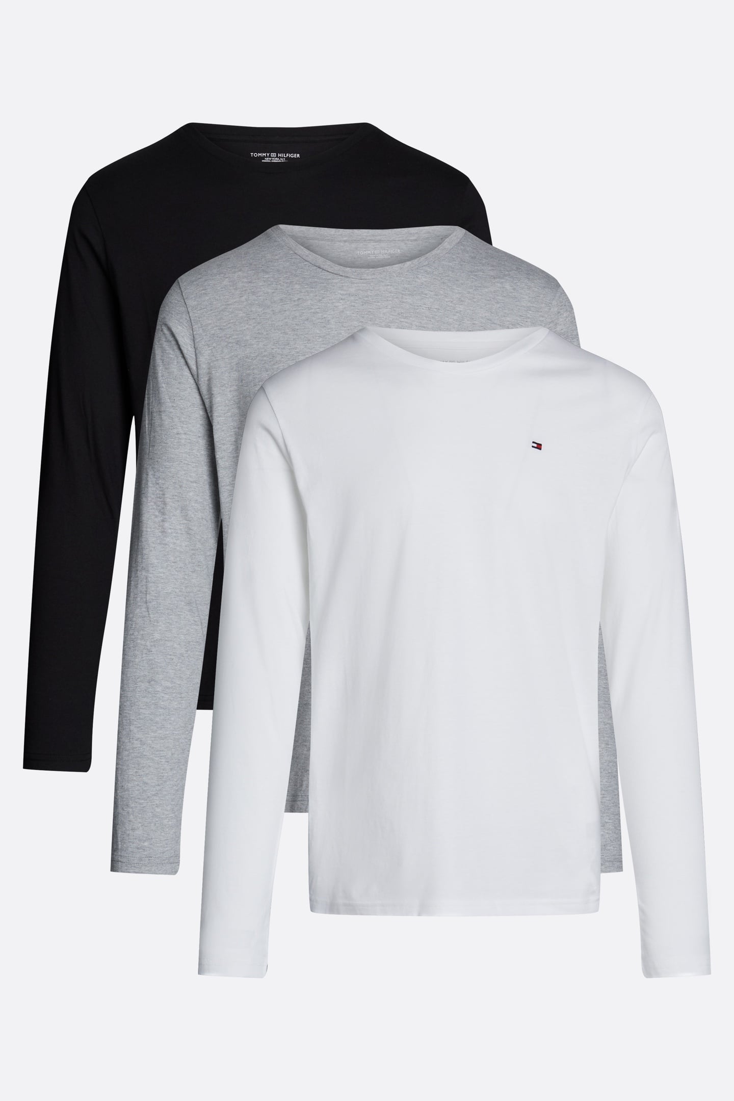3-PACK LS TEE WHITE/BLACK/GREY HEATHER 1