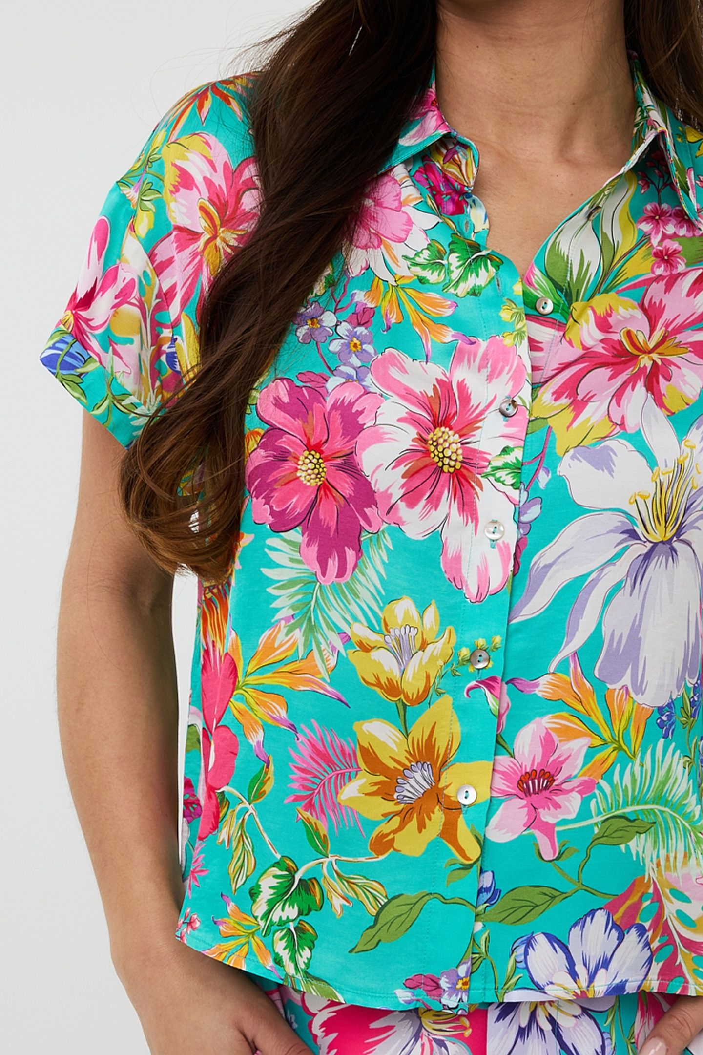 BLOUSE SHORT DISCO FLOWER PRINT 7