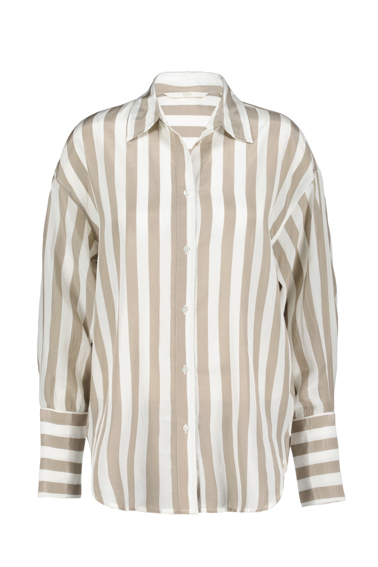 OVERSIZED SHIRT LISAN TAUPE OFFWHITE STRIPE 4