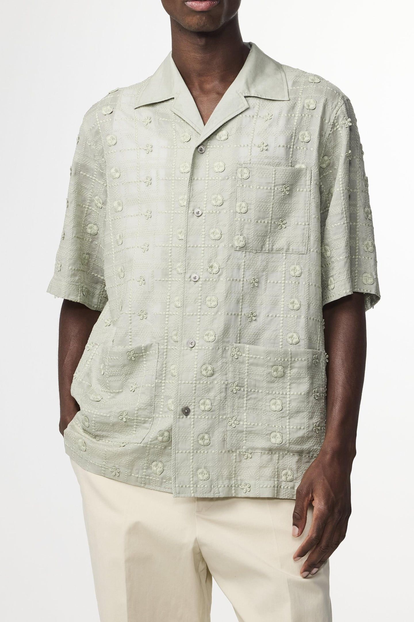 BEN SS SHIRT 5026 SHORT SLEEVE SAGE GREEN 1