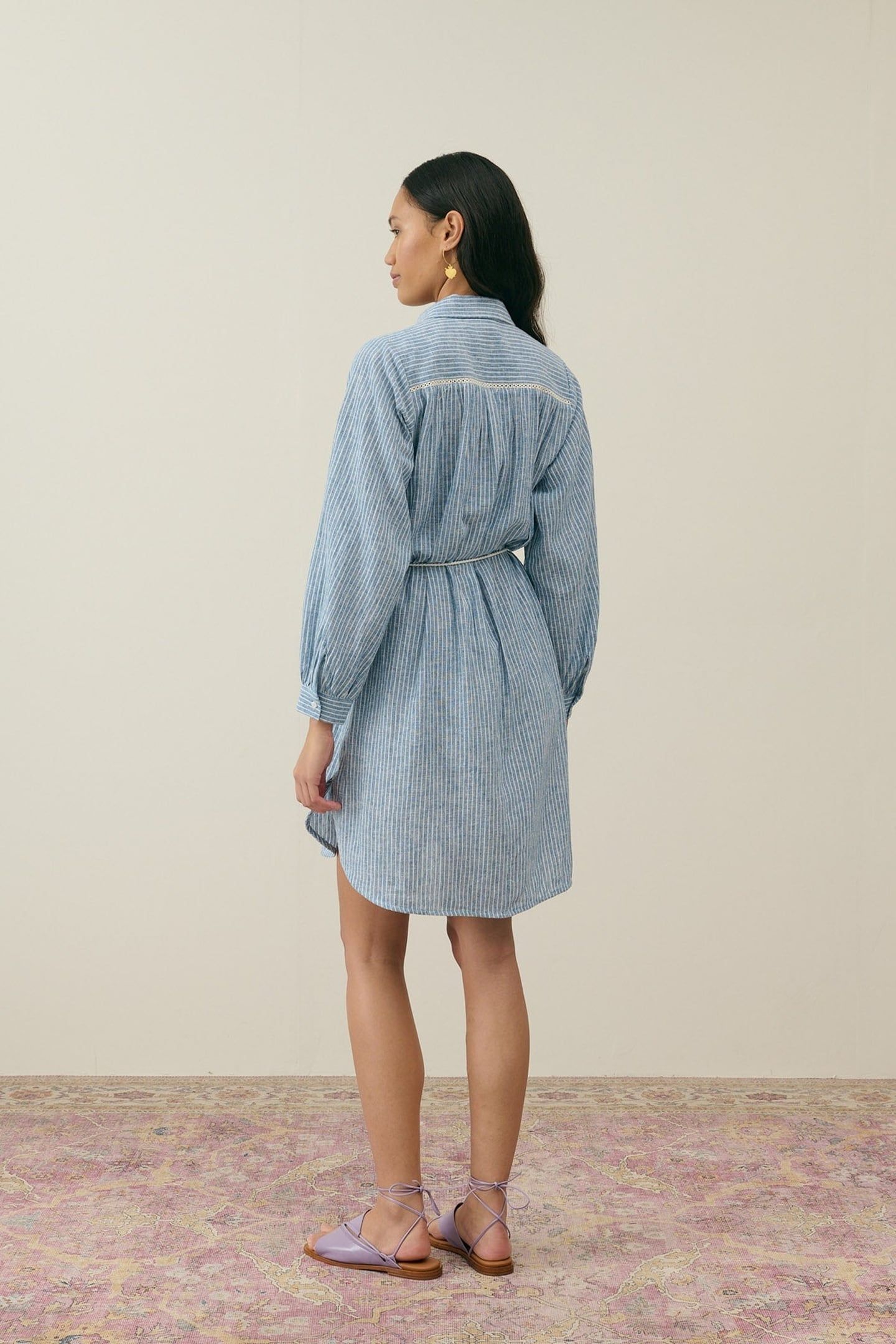 DRESS DIWALA BLUE ONDA STRIPES 2