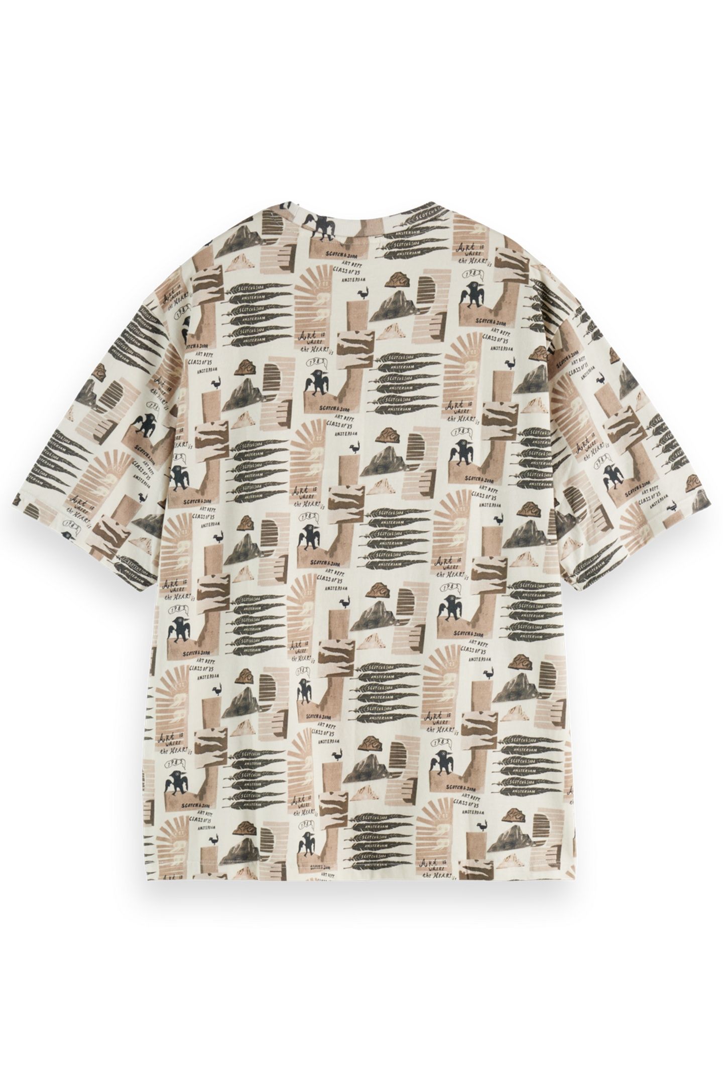 ALL OVER PRINTED LOOSE FIT T-SHIRT ART DEPT COLLAGE GREY SCA 5