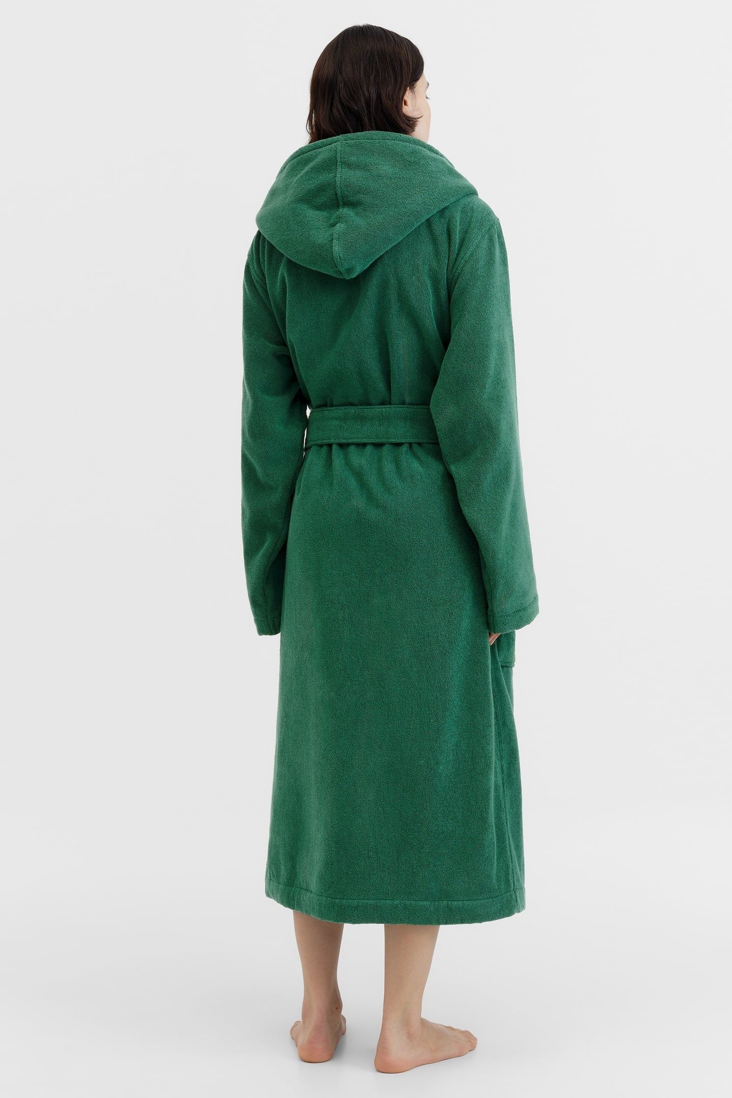 UNISEX HOODED BATHROBE TEAL GREEN 6