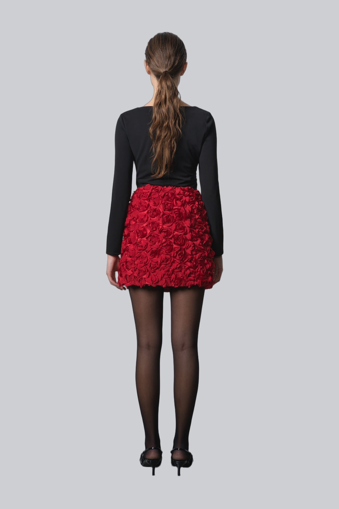 VERITY TEXTURED MINI SKIRT LIPSTICK RED 2