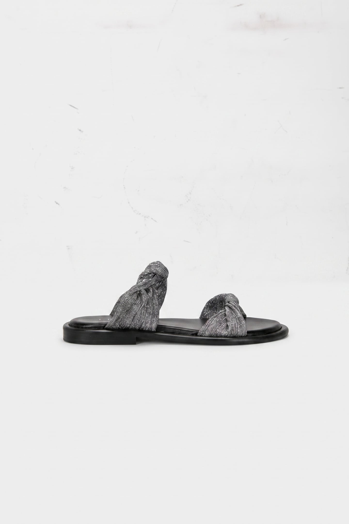 TWIST GLITTER MULES SILVER/BLACK 1