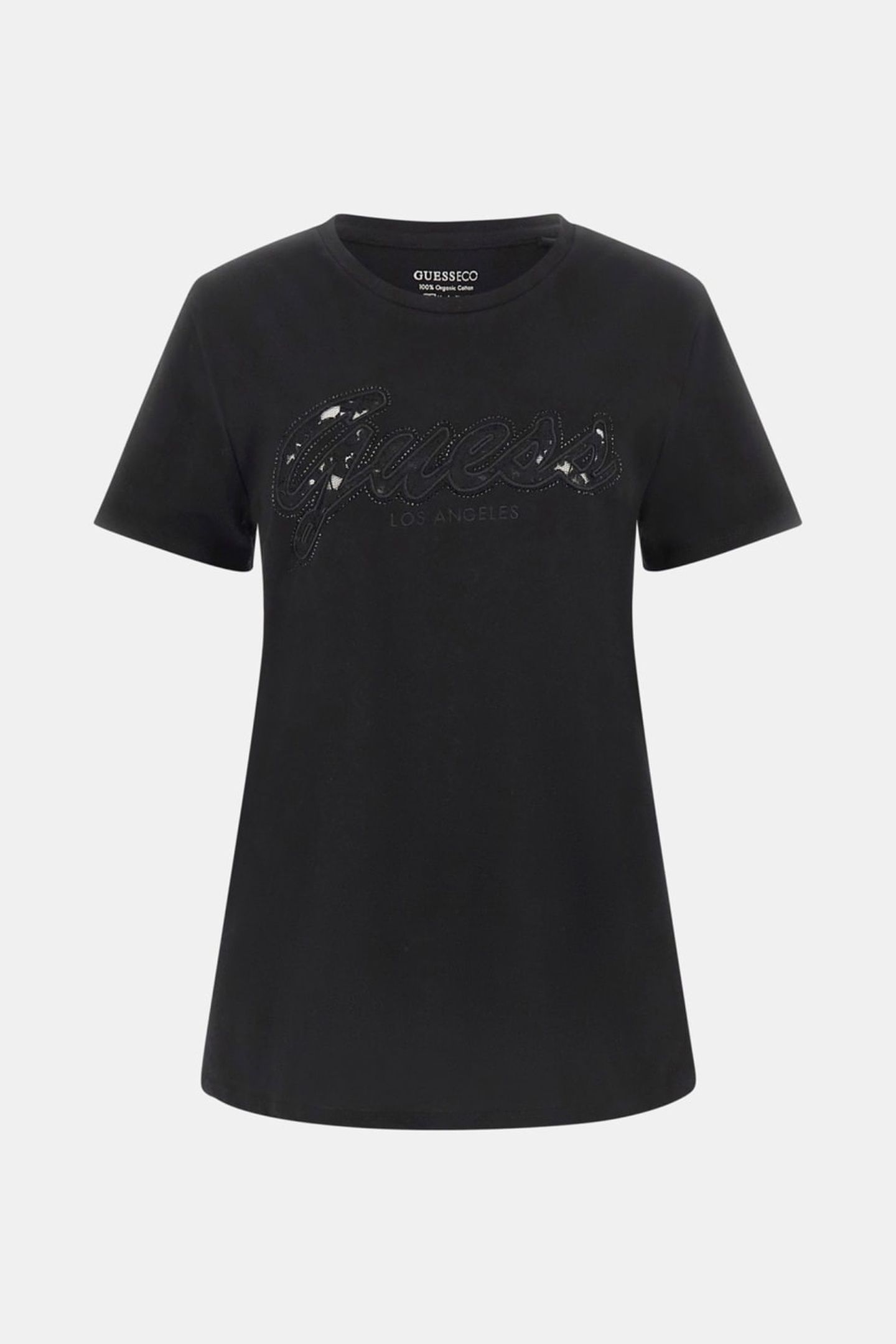 GUESS ECO SS SCRIPT LACE LOGO JET BLACK A996 5