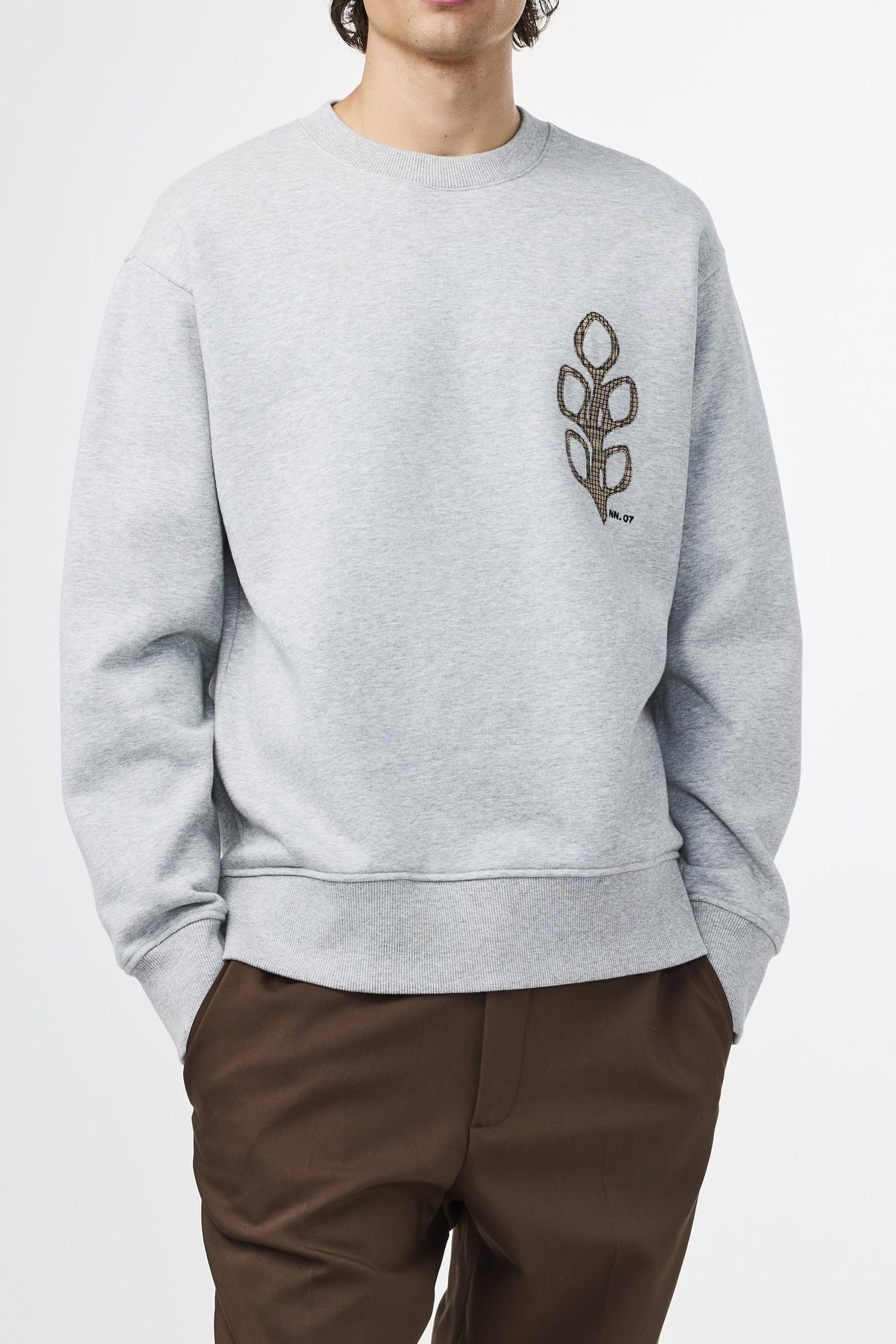 BRIGGS APP CREW 3504 SWEAT GREY MEL. 1