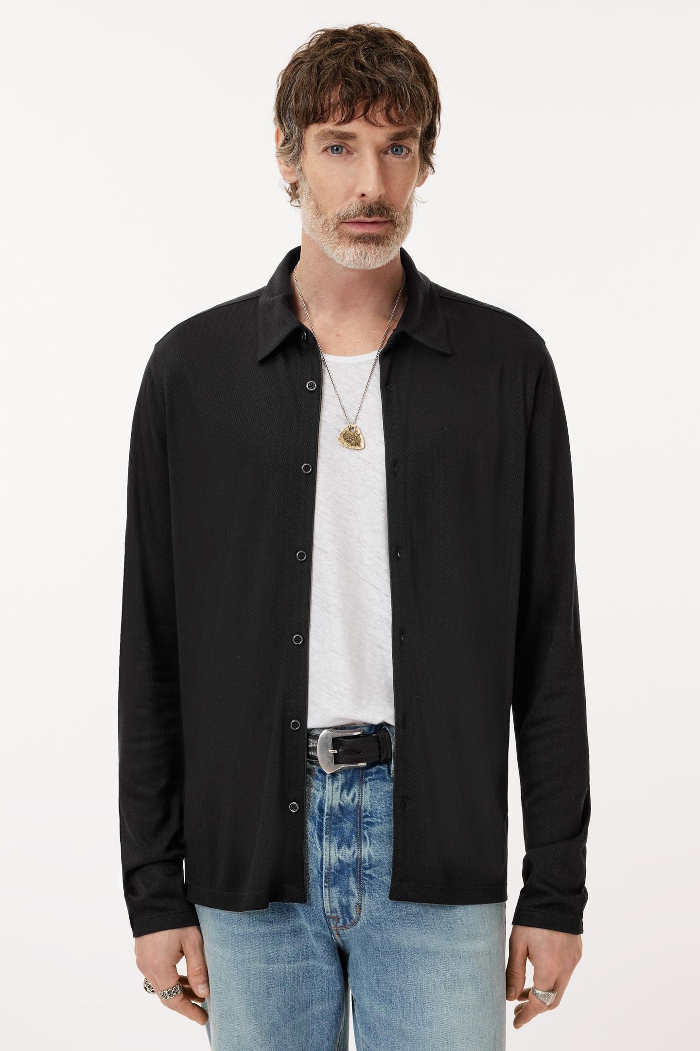 CASERTA REGULAR FIT LS COLLAR SHIRT WITH BLACK 1