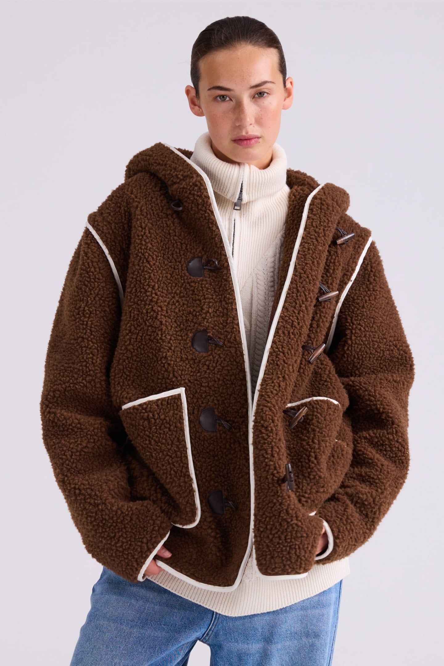 ALIS TEDDY JACKET BROWN 5