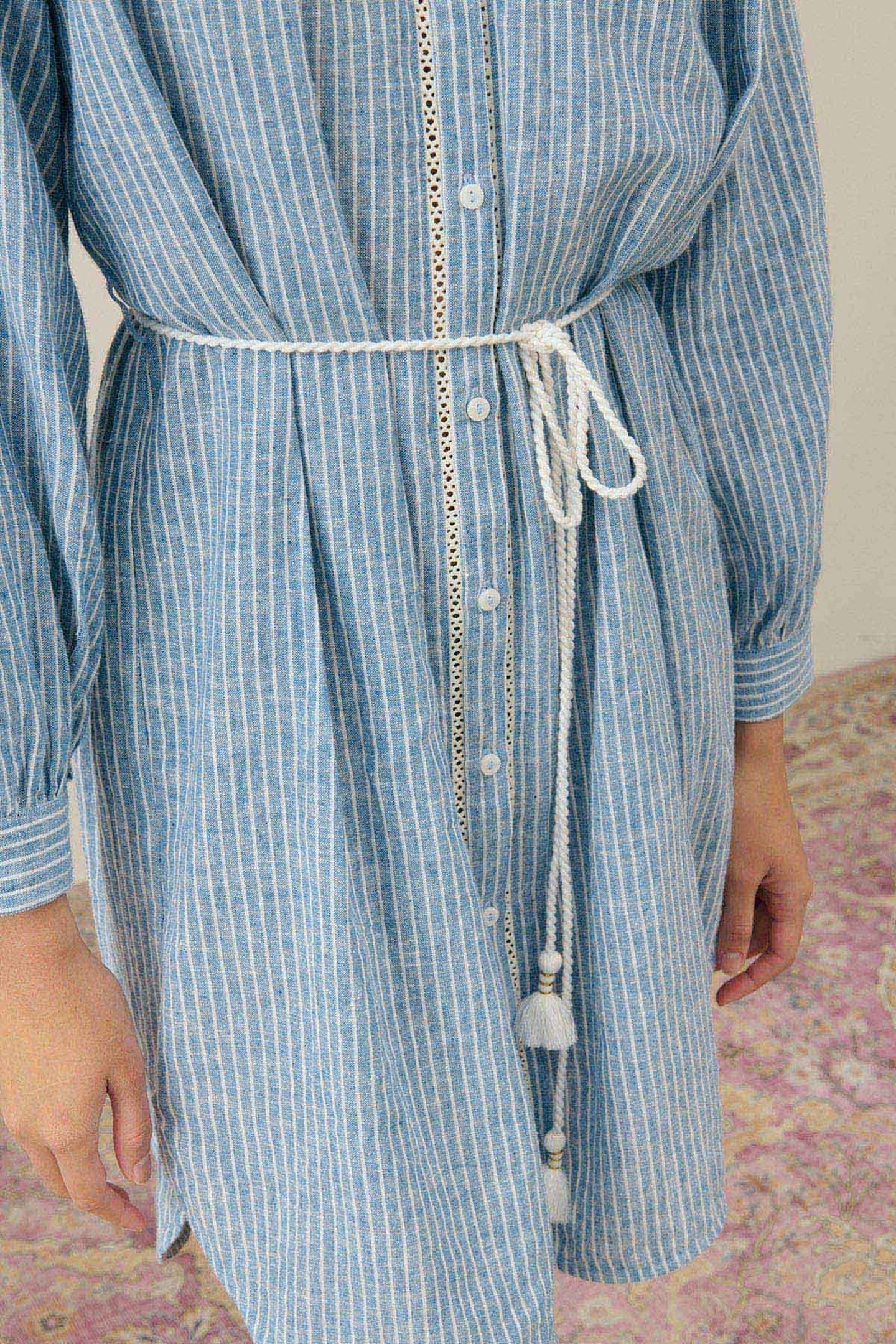 DRESS DIWALA BLUE ONDA STRIPES 5