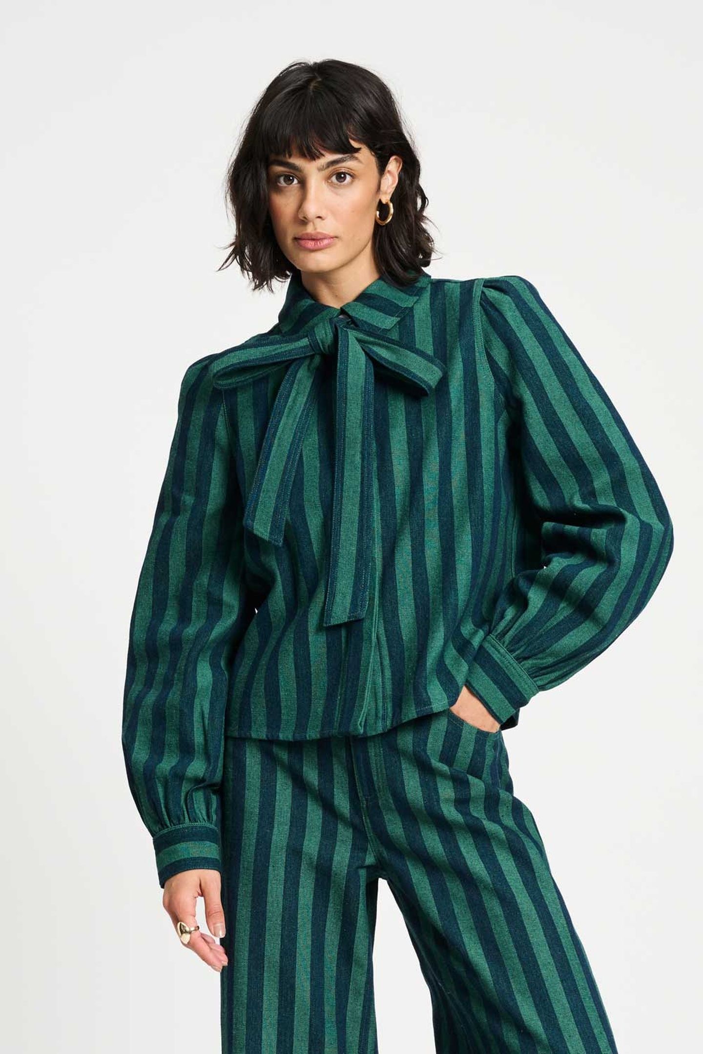 BLOUSE - DENIM STRIPED 1