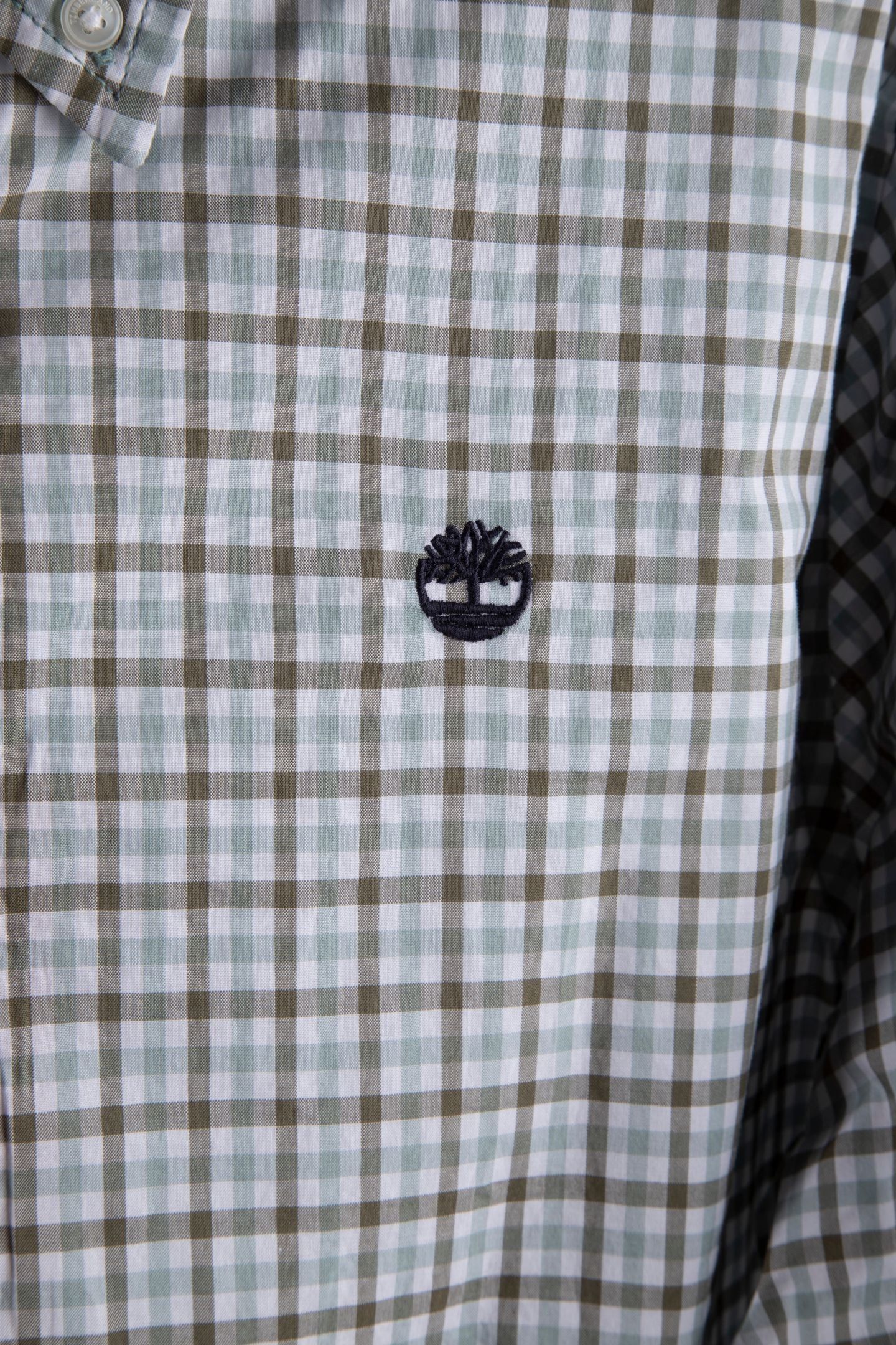 STRETCH POPLIN GINGHAM SHIRT SILVER BLUE YD 6
