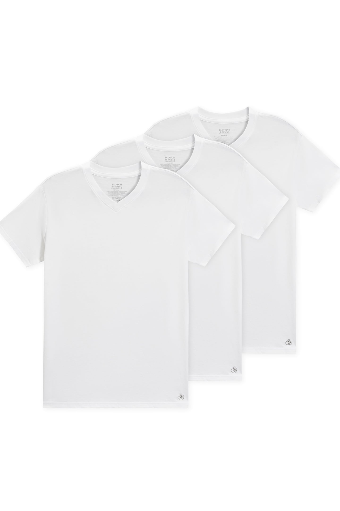 3PK MENS ULTRA SOFT V-NECK TEE WHITE 1