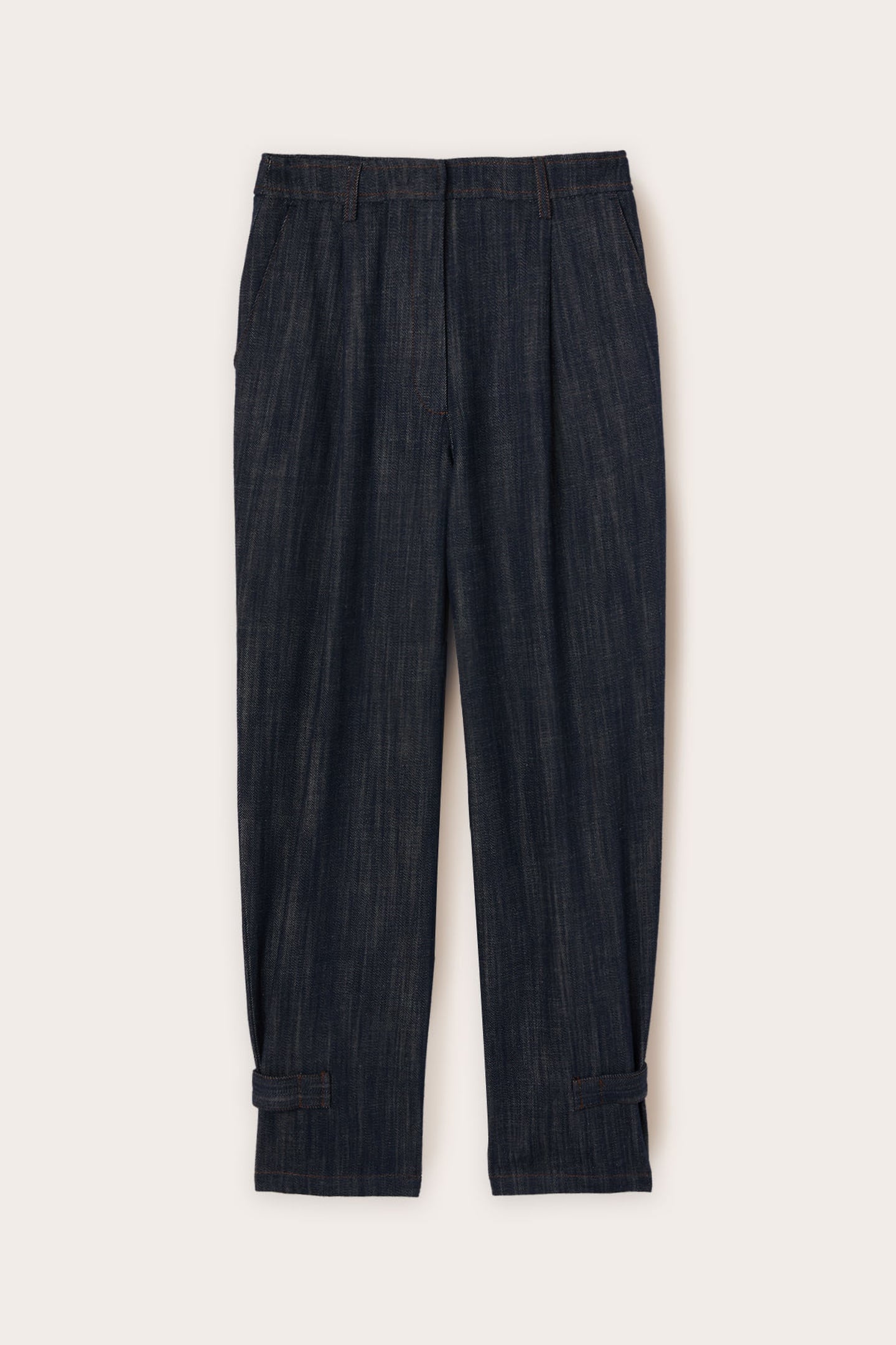 TROUSERS WITH DENIM EFFECT STRAP ON THE HEM BLUE 4