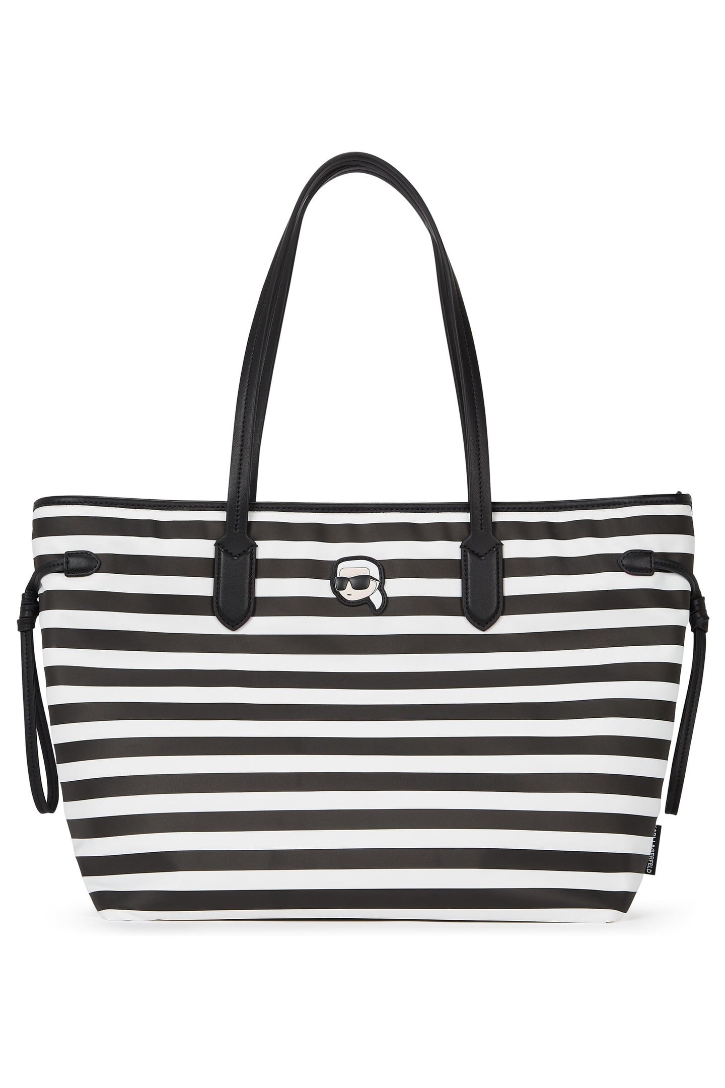 IKON NYLON TOTE SMALL STRIPE BLACK-WHITE 2