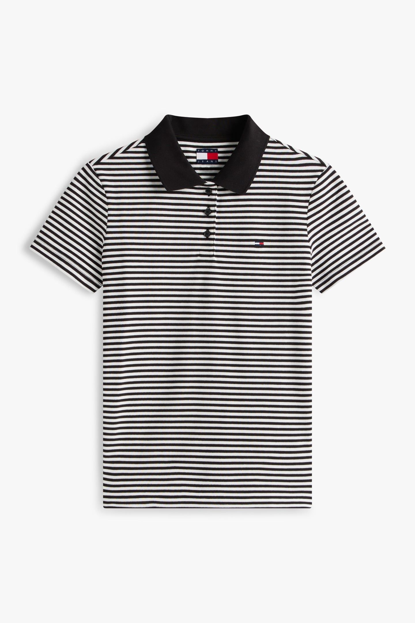 TJW SLIM ESSENTIAL POLO BLACK/ECRU STRIPE 4